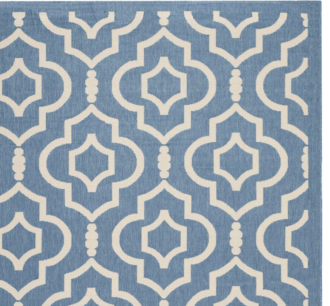 Courtyard CY6926 Power Loomed Indoor and Outdoor Area Rug - Blue/Beige - 9'x12' - Safavieh