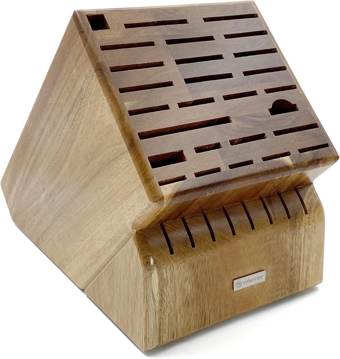 Acacia Wood 35-Slot Knife Storage Block