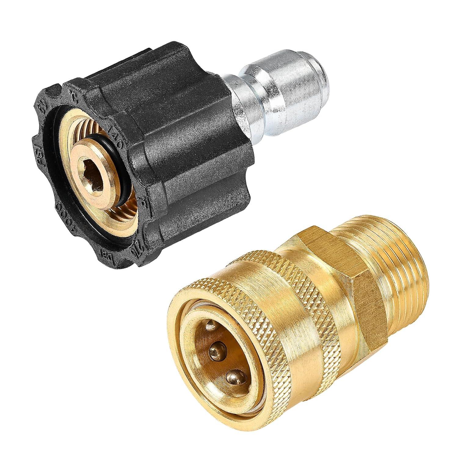 Pressure Washer Adapter Set Quick Connect Kit Metric M22 15Mm 5000 Psi Couplers