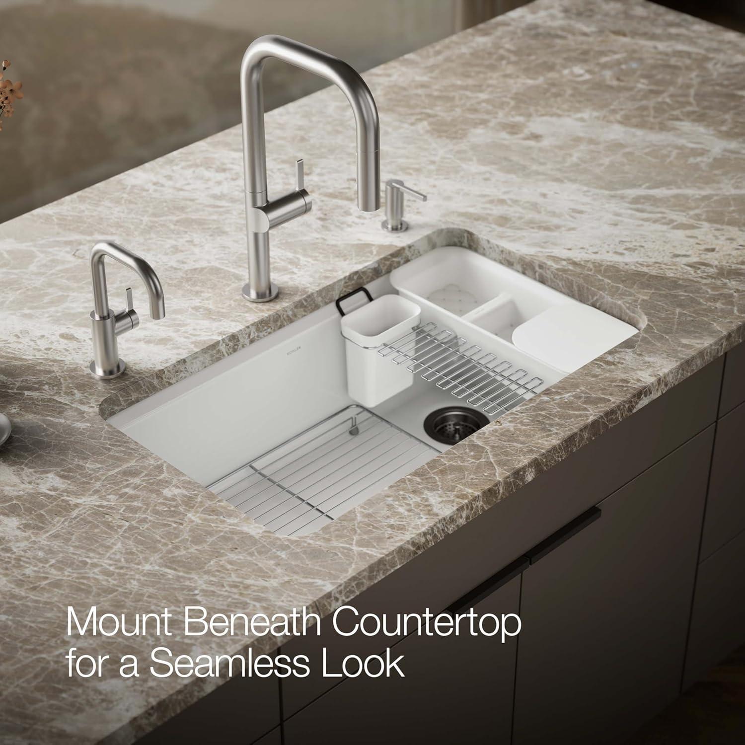 Riverby 33" x 22" x 9-5/8" Under-Mount Single-Bowl Kitchen Sink with Accessories