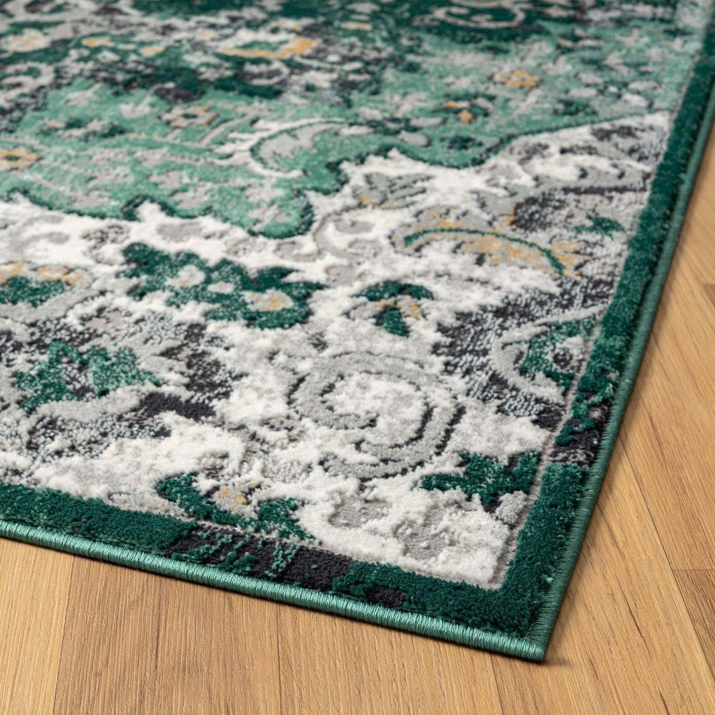 Luxe Weavers Moroccan Medallion Area Rug - Green 6x9