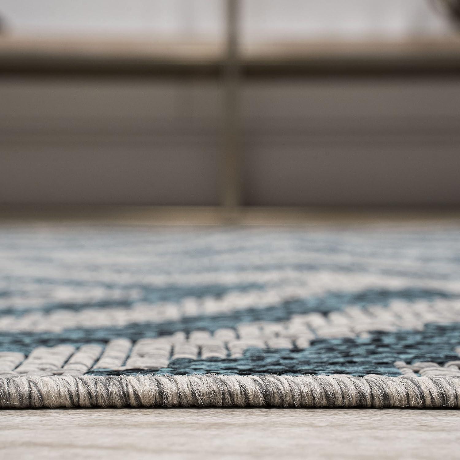 3'x5' Sintra Diamond Indoor/Outdoor Area Rug, Blue/Gray - JONATHAN Y