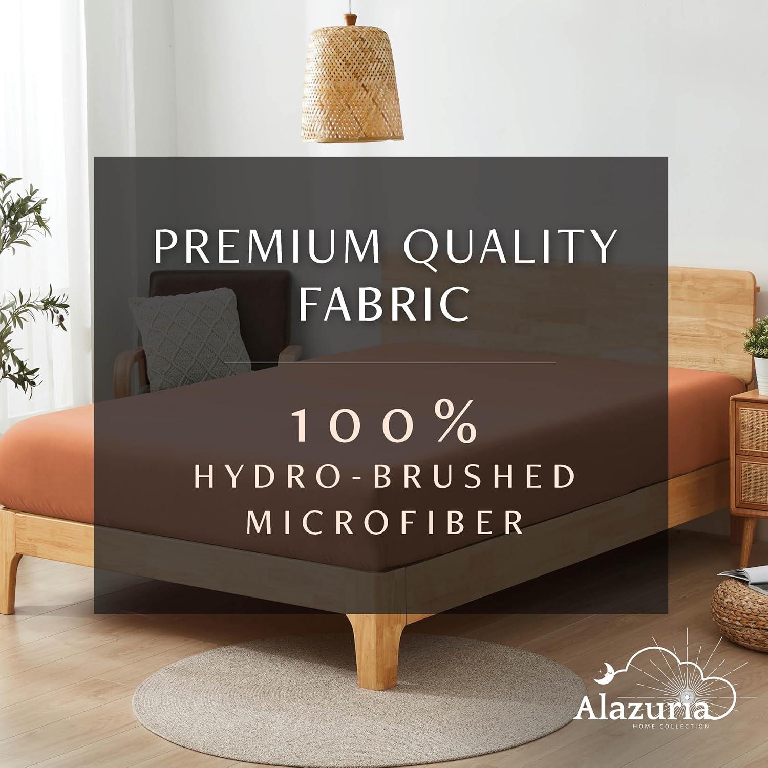 Terracotta Queen Size Cotton Microfiber Fitted Sheet