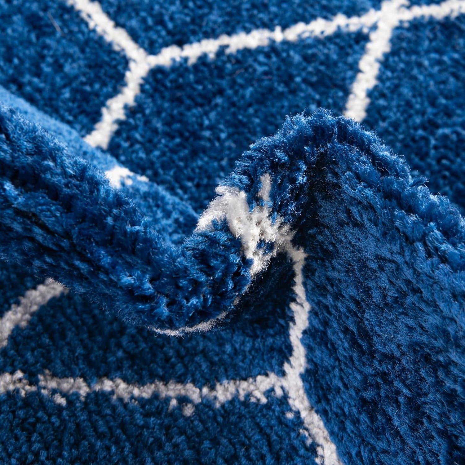 Unique Loom 10' 0 x 13' 0 Trellis Frieze Geometric Navy Blue Area Rug