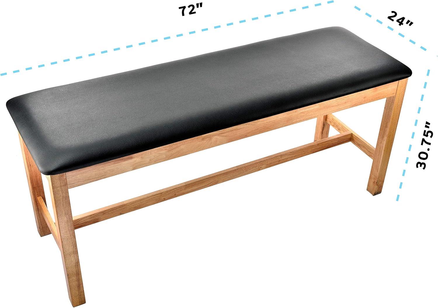 Acacia Wood Black Memory Foam Physical Therapy Table