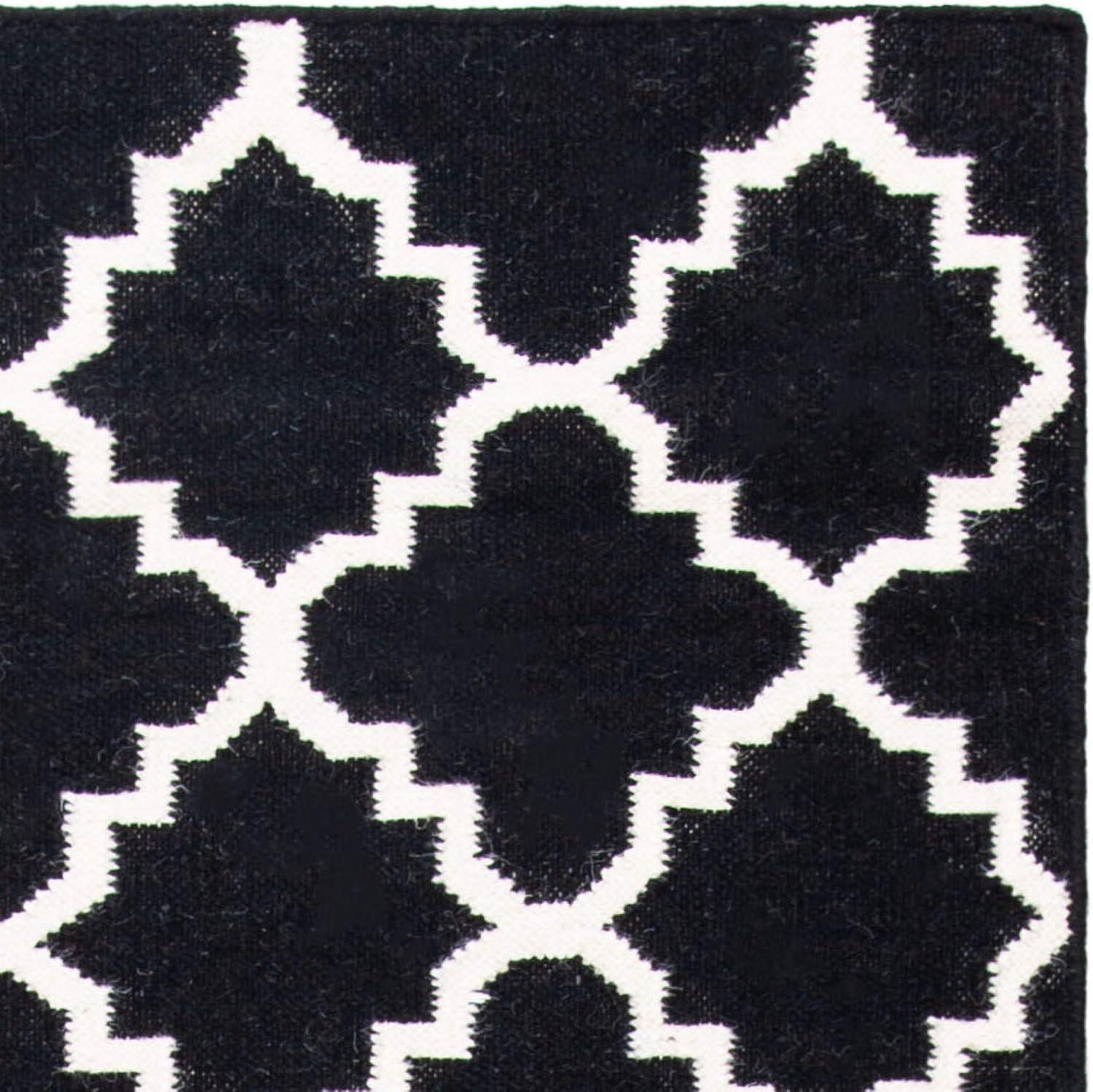 SAFAVIEH Alfombra de Área de Lana de Marruecos Geométrica Brad Negro / Marfil, 3' x 5'