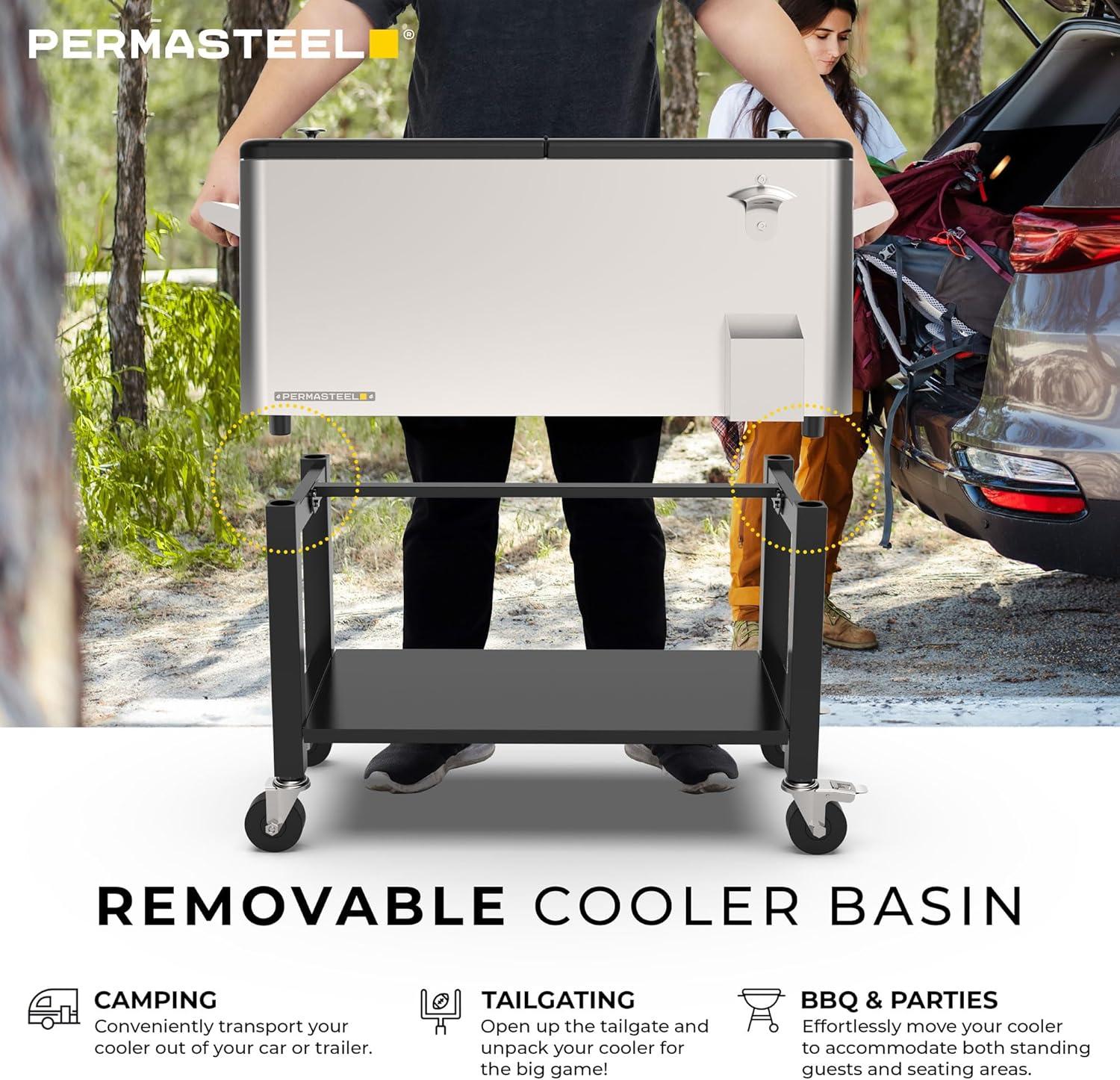 Permasteel 80-Qt Outdoor Patio Cooler with Removable Basin