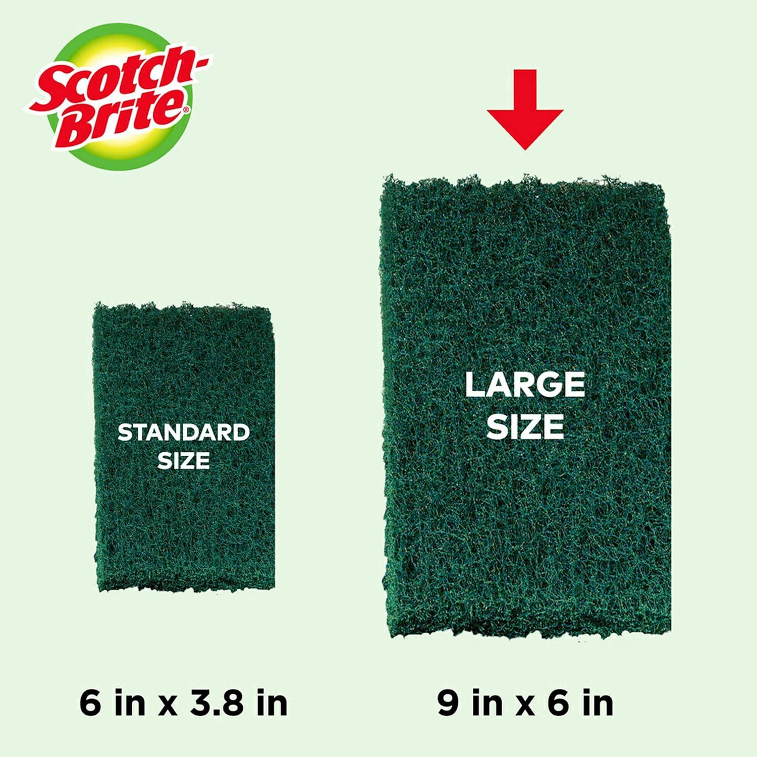 Heavy Duty Large Green Scouring Pads, 8-Pack