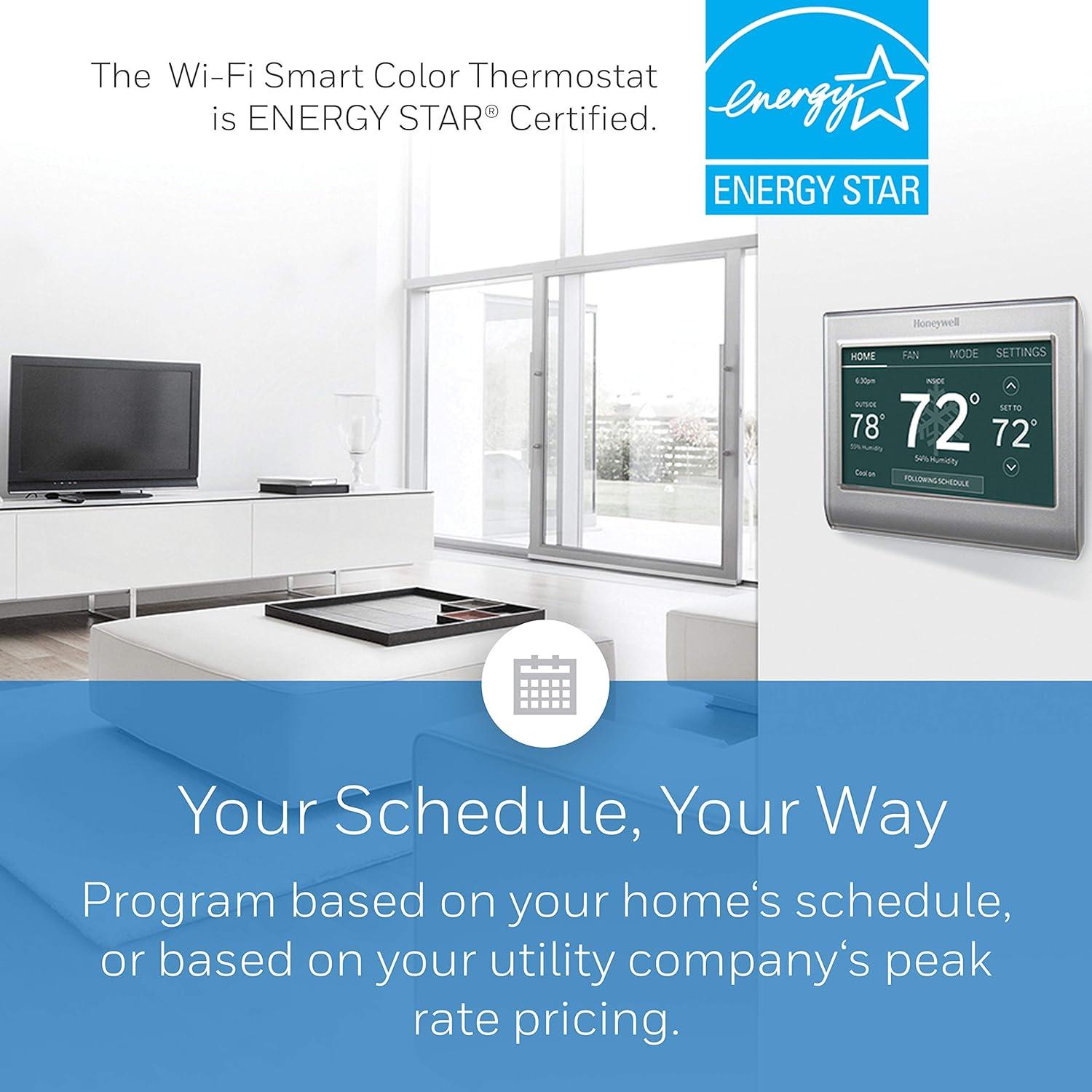 Honeywell RTH9585WF1004 Gray Wi-Fi Smart Color Thermostat