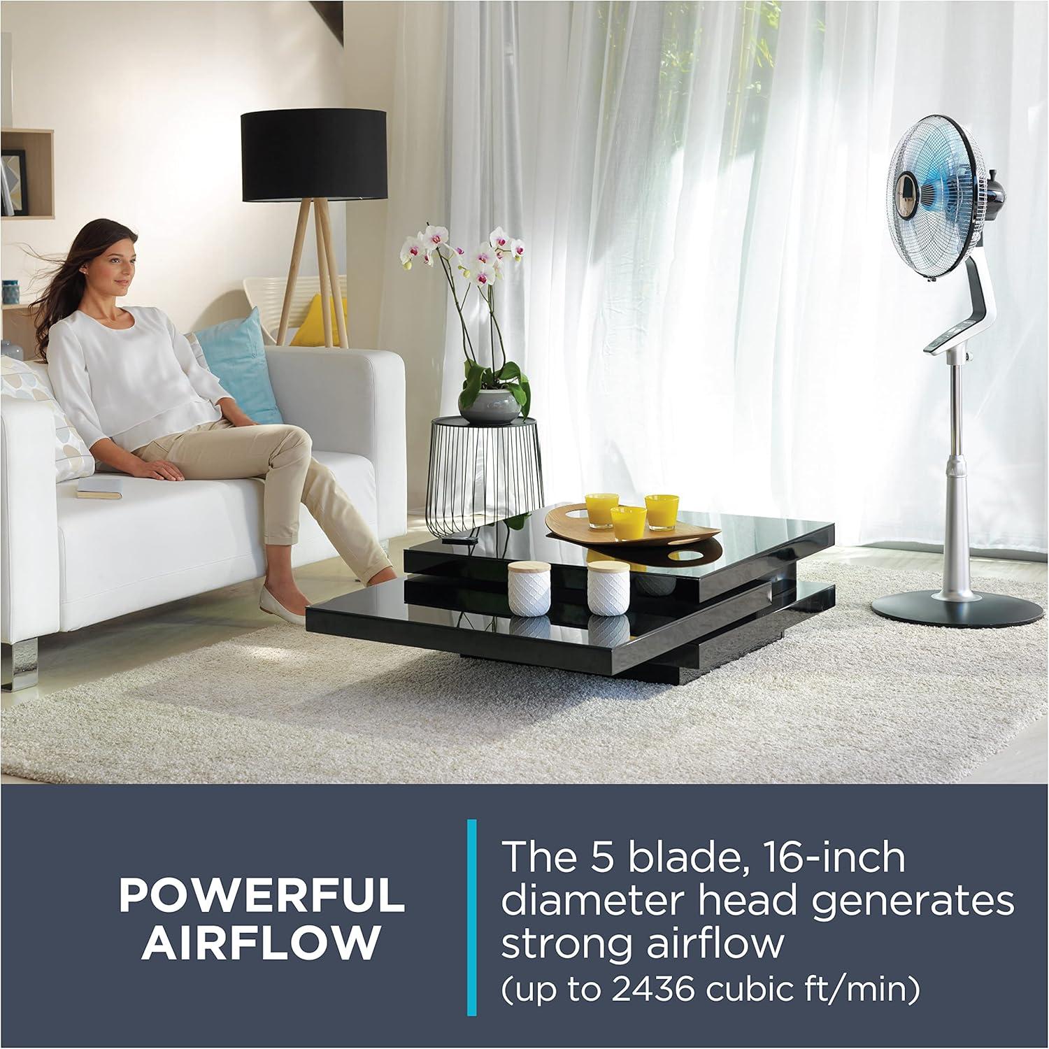 Rowenta Rowenta Turbo Silence Extreme Stand Fan With 5 Speeds, Oscillating Feature, Adjustable Height And Remote