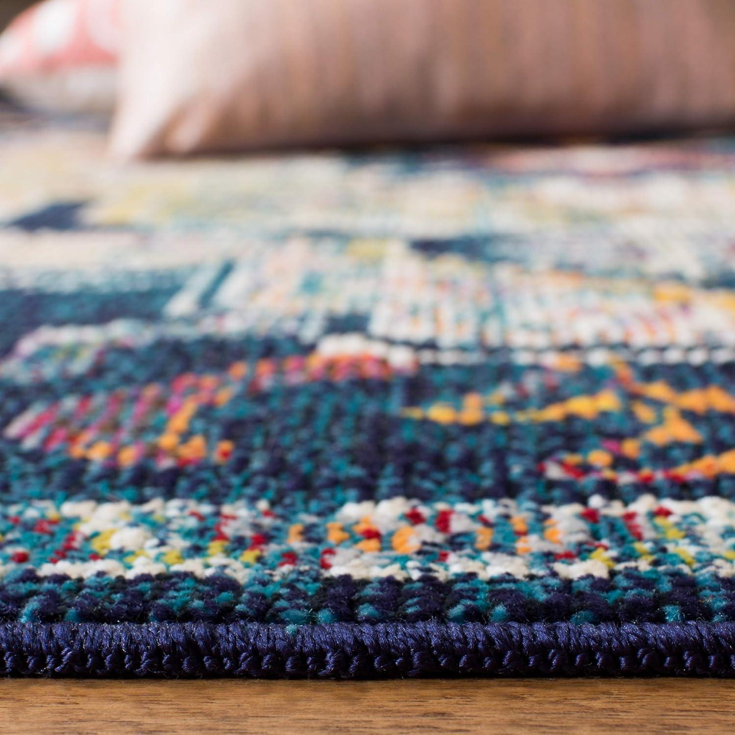 Crystal CRS501 Loomed Indoor Area Rug - Navy/Fuchsia - 5'x8' - Safavieh