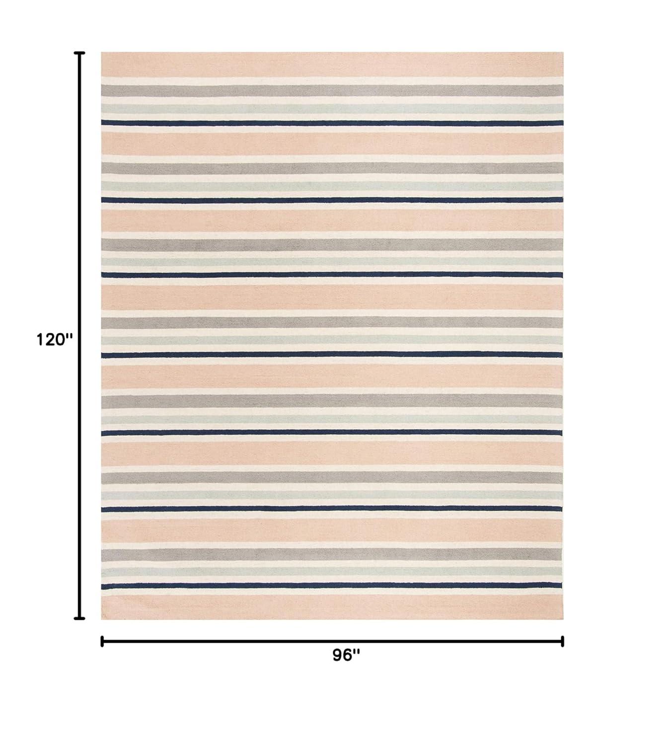 Safavieh Kids Multi Stripe SFK916 Hand Tufted Indoor Area Rug - Ivory/Multi - 8'x10' - Safavieh