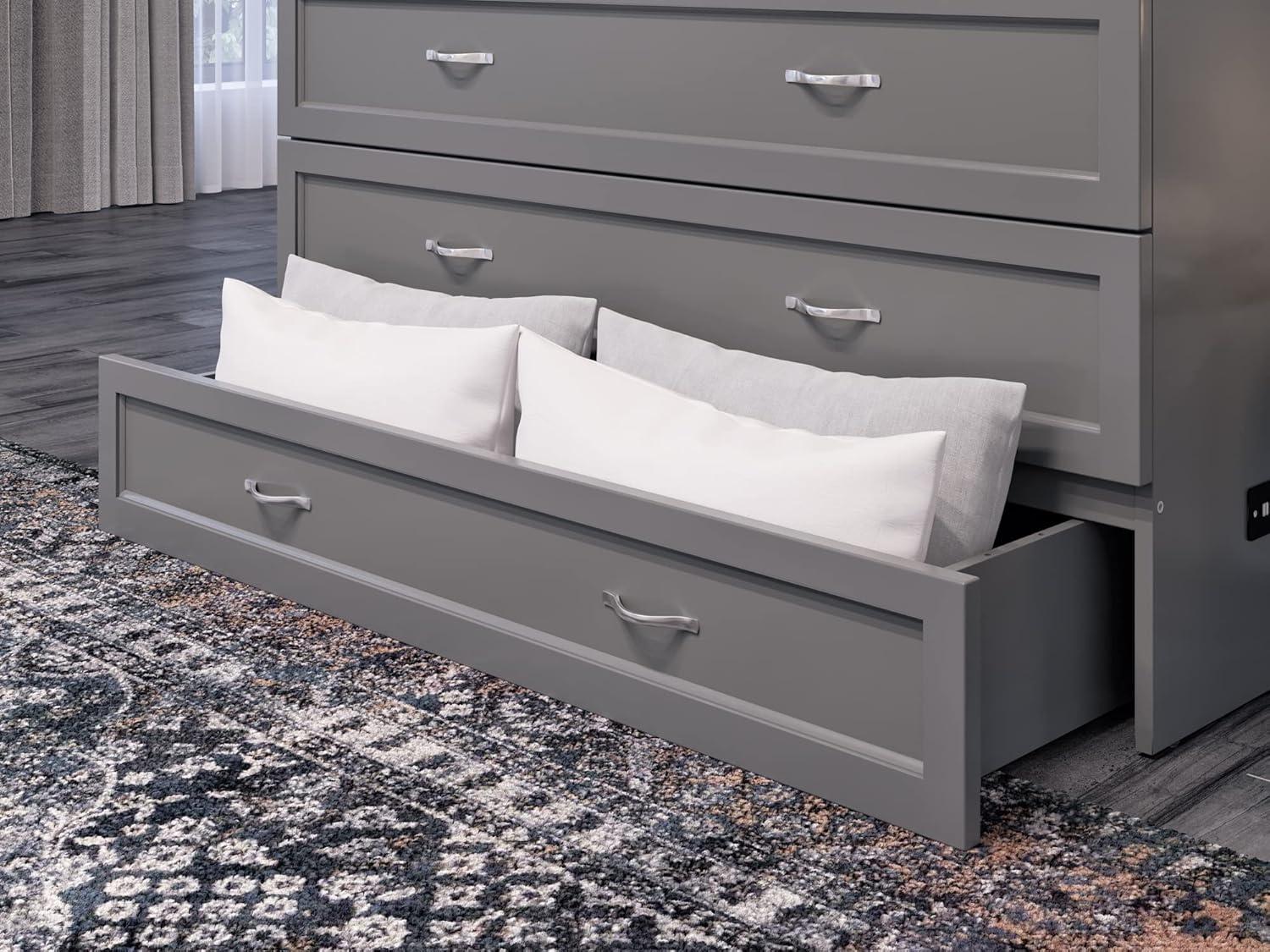 AFI Northfield Grey Full Solid Wood Murphy Bed Chest