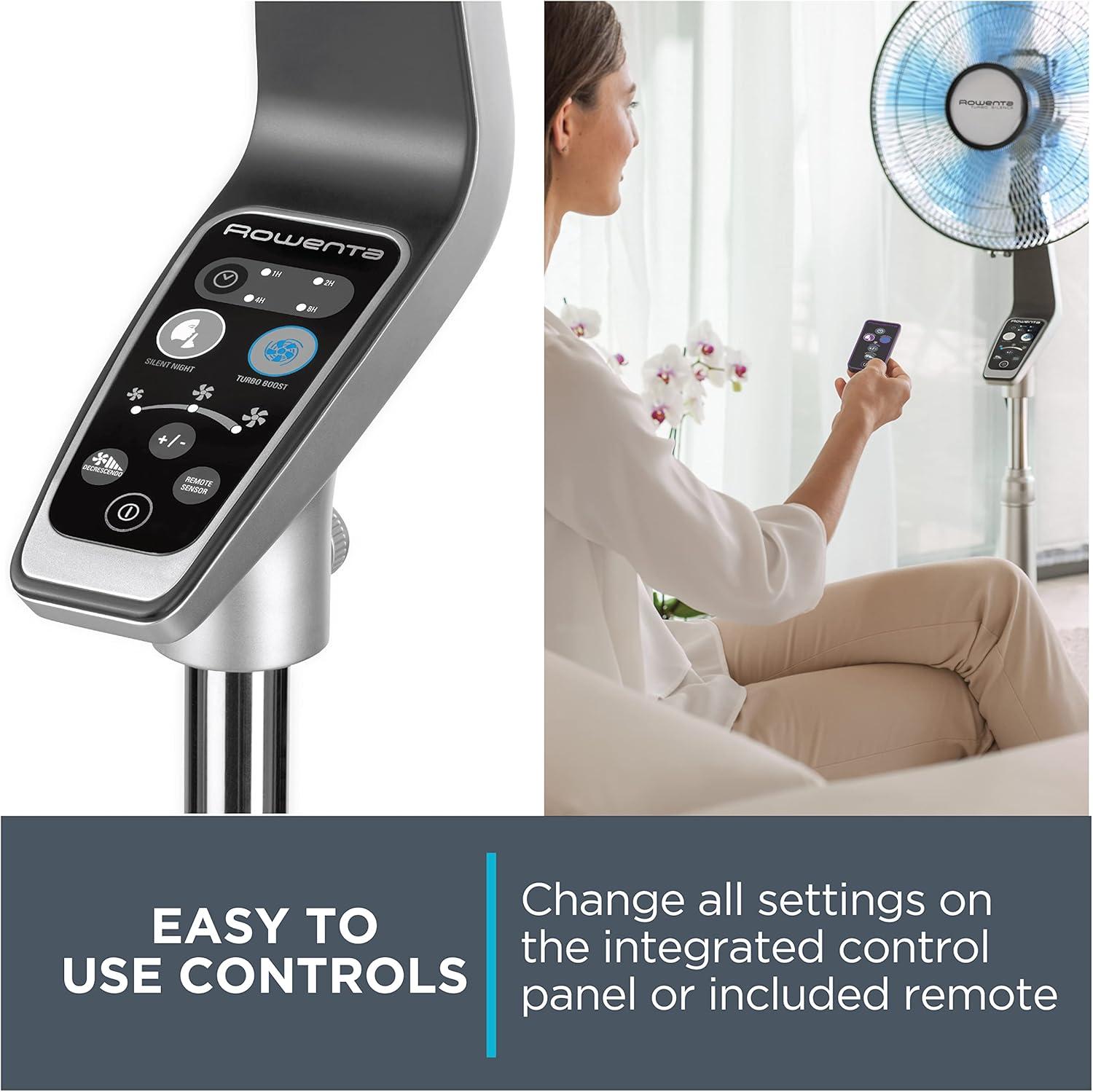 Rowenta Rowenta Turbo Silence Extreme Stand Fan With 5 Speeds, Oscillating Feature, Adjustable Height And Remote