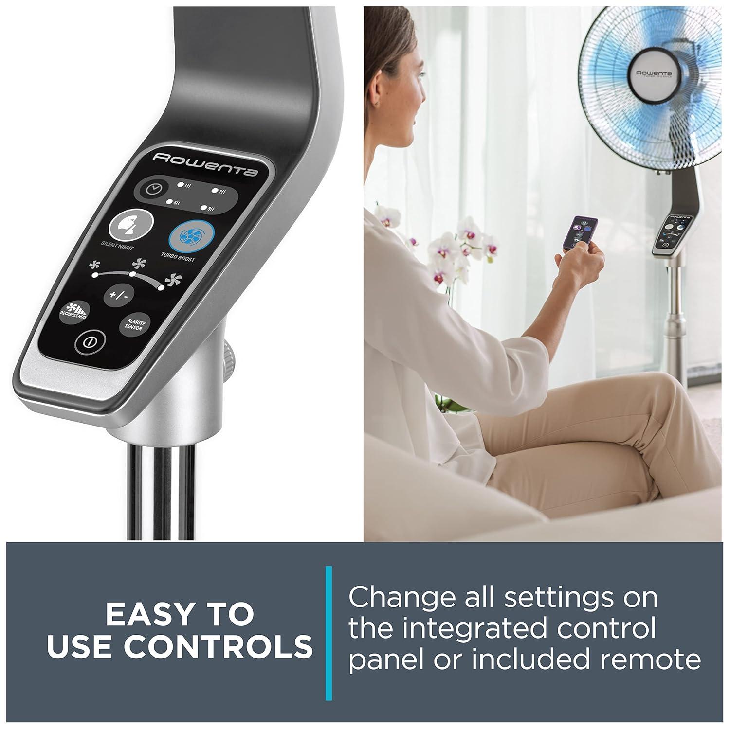 Rowenta Rowenta Turbo Silence Extreme Stand Fan With 5 Speeds, Oscillating Feature, Adjustable Height And Remote