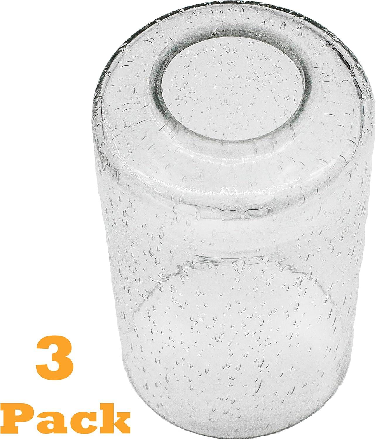 Bubble Seeded Glass Lamp Shade, LEDupdates 3 Packs Clear Cylinder for Light Fixture Glass Replacement