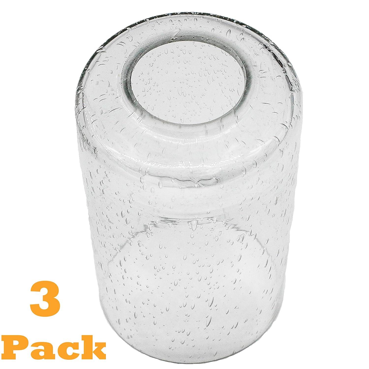 Bubble Seeded Glass Lamp Shade, LEDupdates 3 Packs Clear Cylinder for Light Fixture Glass Replacement