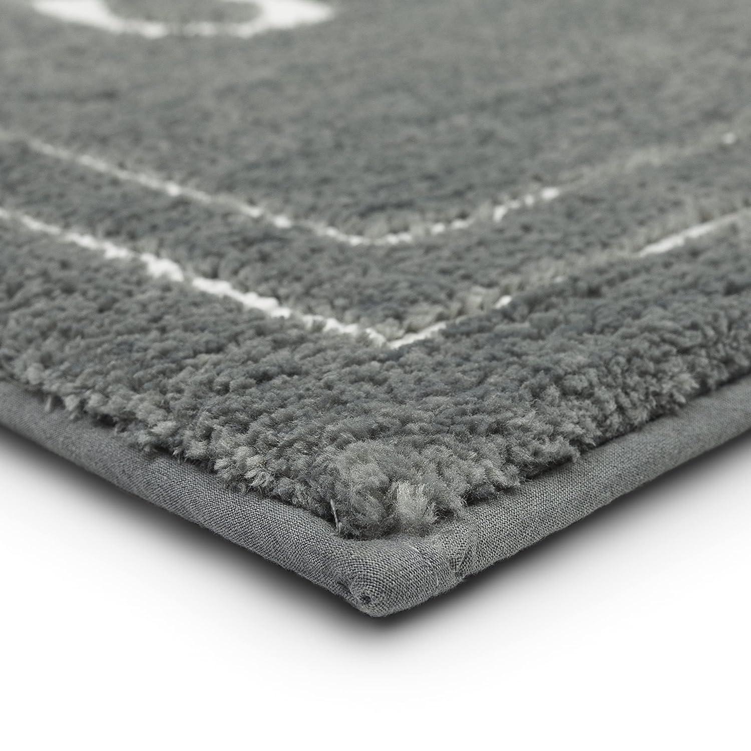 Mohawk Home His Knited Washable Polyester Non-Slip Bath Mat, Pewter, 2' x 3'4"