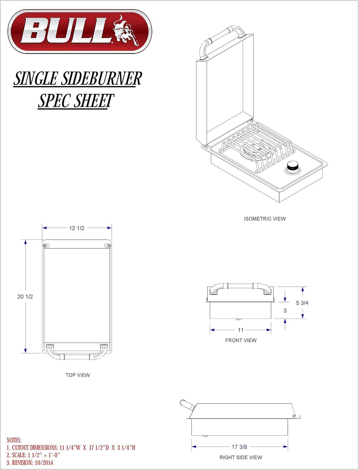 Stainless Steel Single Side Burner with Lid, Gray