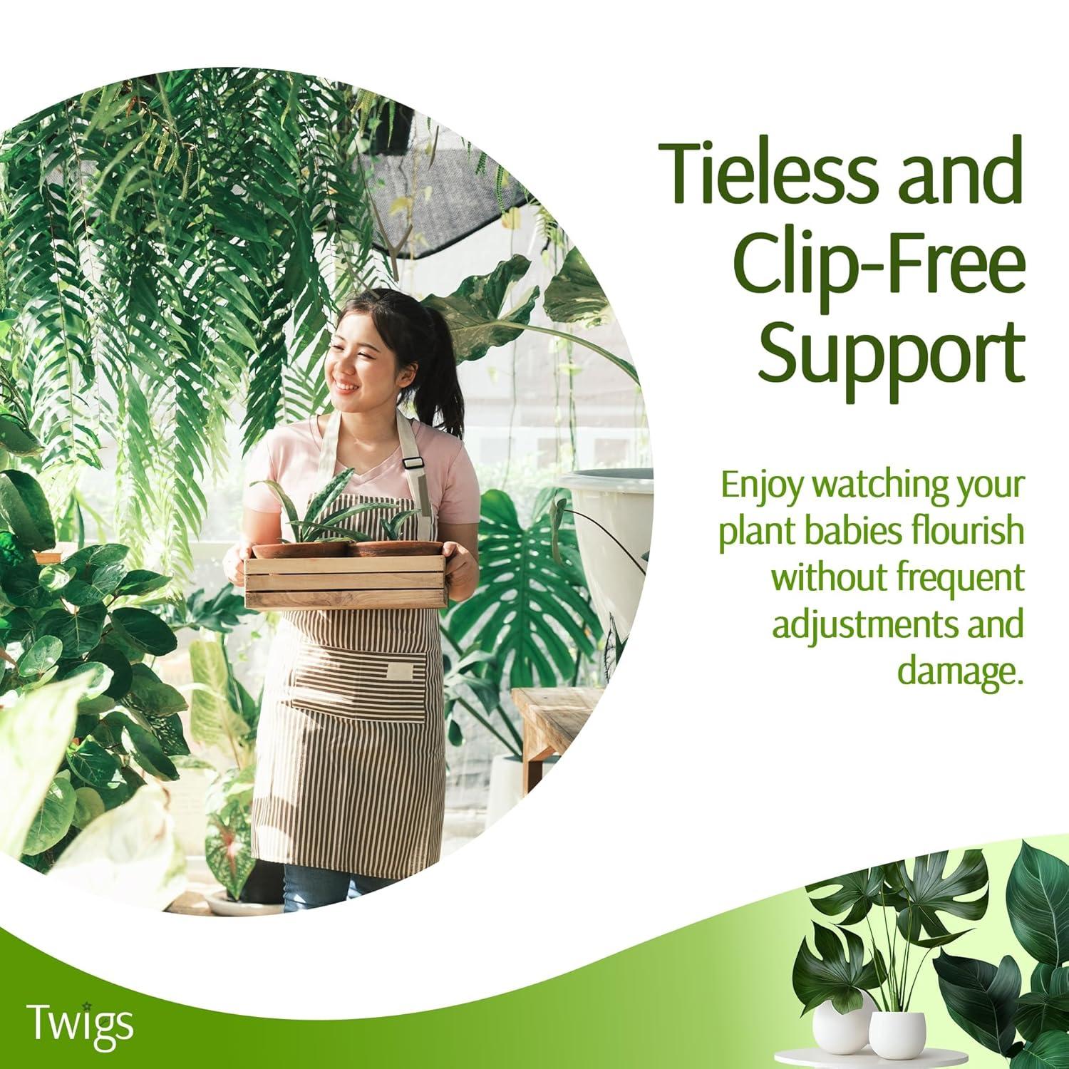 Stackable Plant Support Stakes, Stem Holder Structures for Indoor & Outdoor Use, Garden Accessories for Climbing & Potted Plants, Trellis Alternative - Moonstone, 10 Pack, 17" L