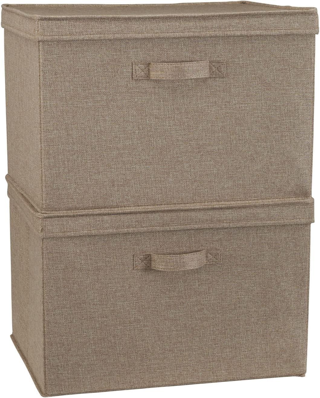 Household Essentials Household Essentials Wide Storage Box Fabric Bin (Set of 2)