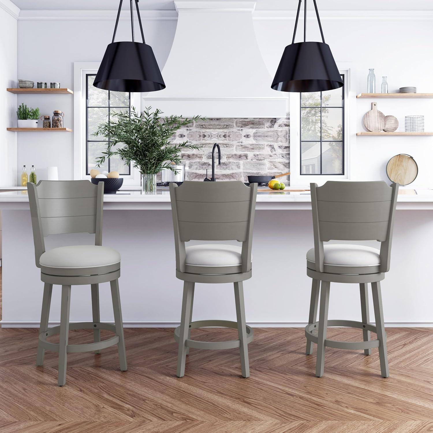 Hillsdale Furniture Clarion Wood Counter Height Swivel Stool, Distressed Gray