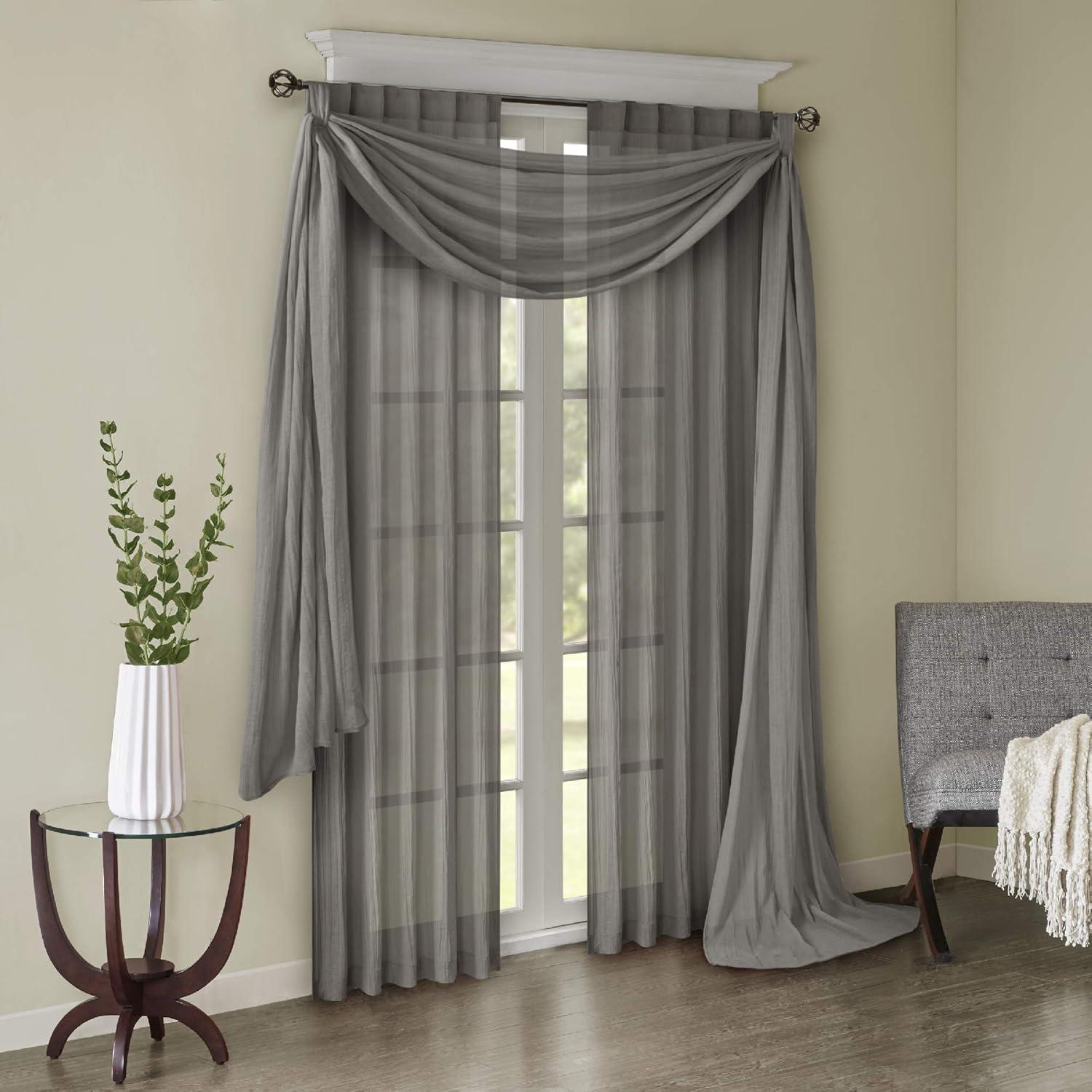 Harper Solid Crushed Curtain Panel Pair