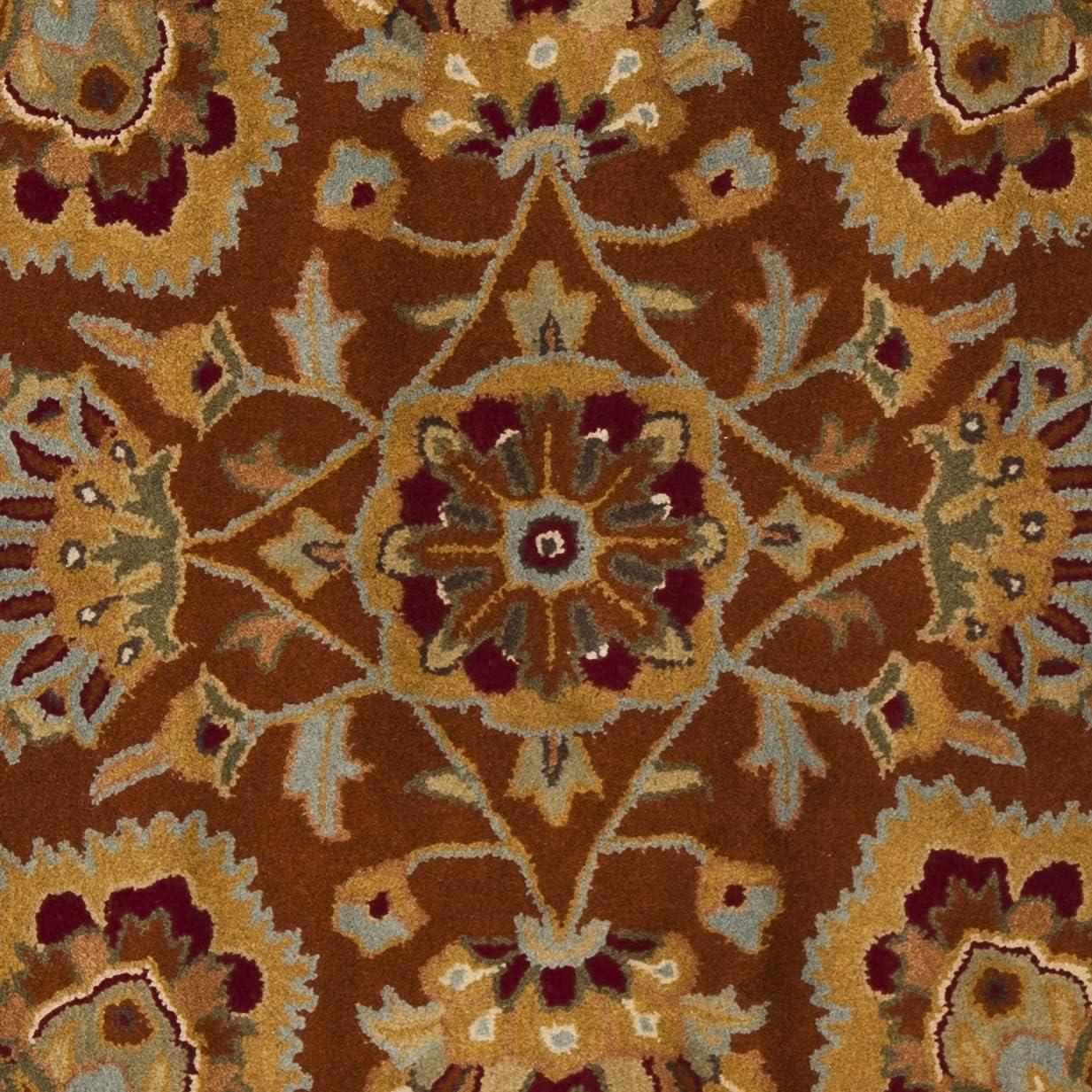 Heritage HG820 Hand Tufted Area Rug - Red/Natural - 6' Round - Safavieh.