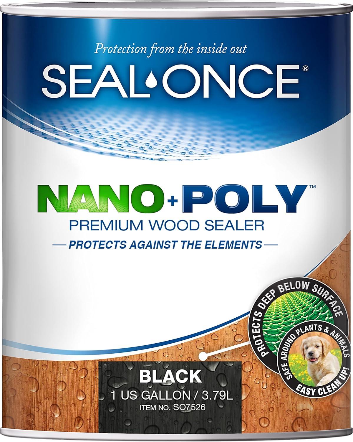 Seal Once Black NANO+POLY Premium Wood Sealer, 1 Gallon