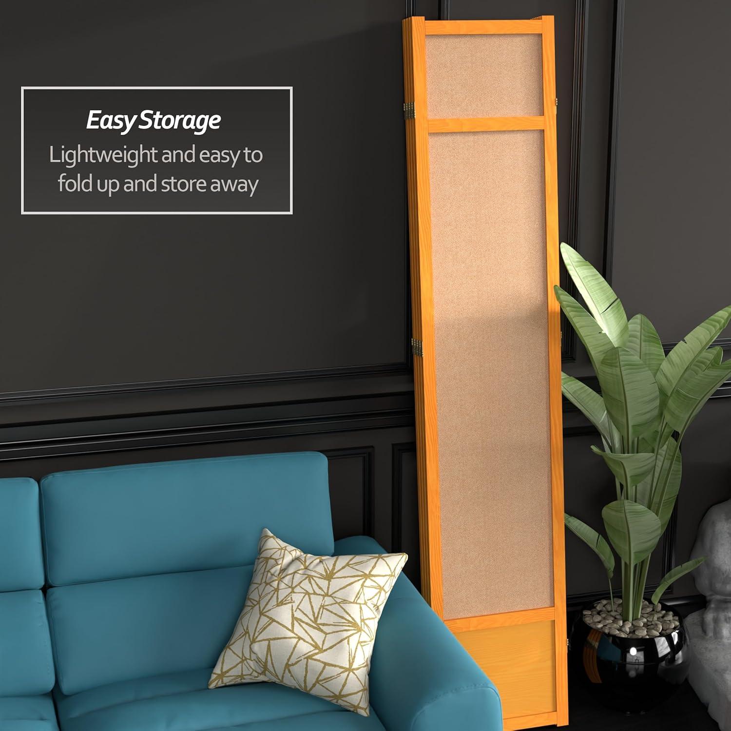 Oriental Furniture 7 Ft Tall Jute Shoji Screen, honey, 4 panel