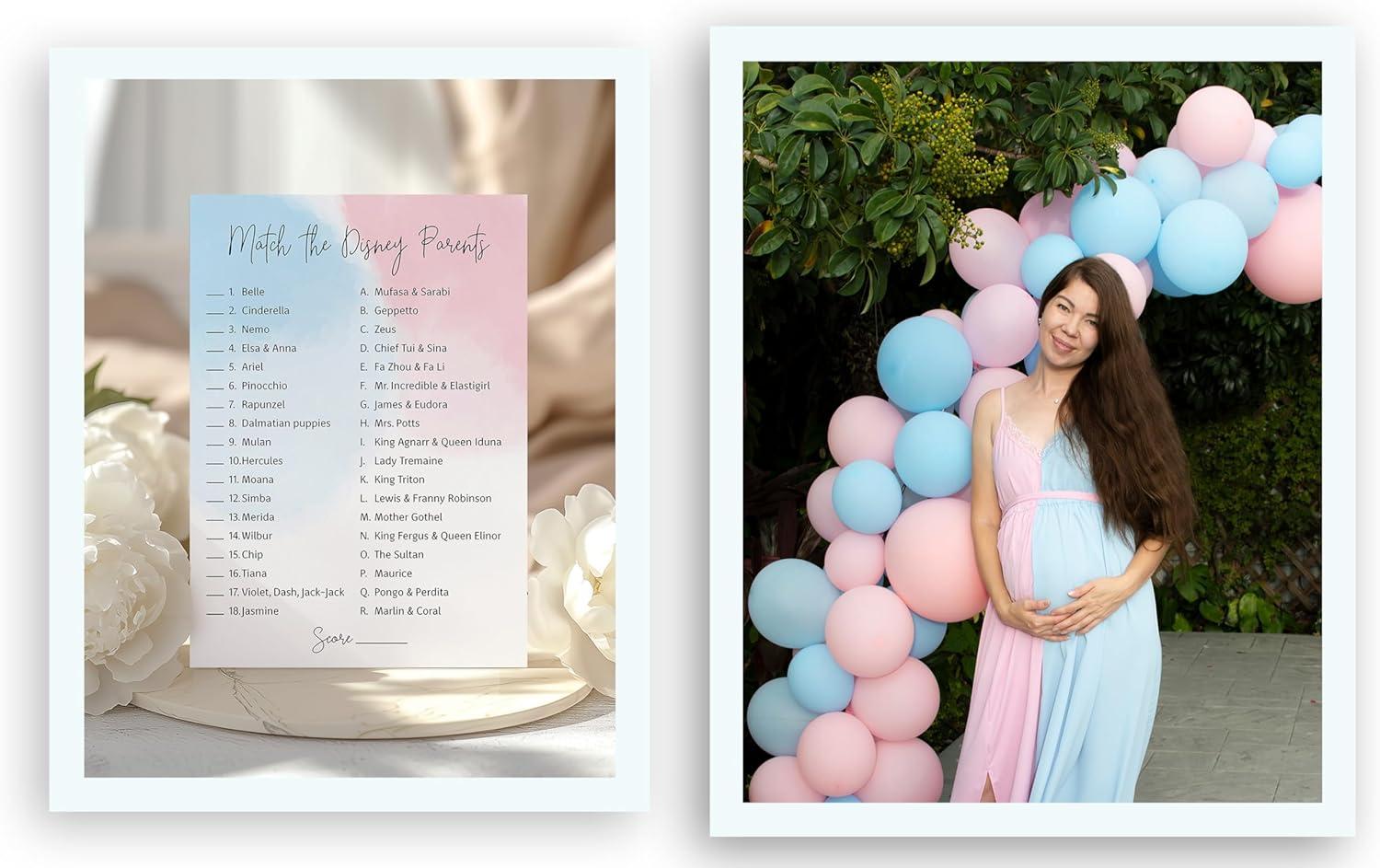 GENDER NEUTRAL Baby Shower Game — DISNEY PARENT MATCH Game — Pack of 25 — PURPLE Elephant Baby Shower Game, Match Famous Disney Parents Fun Shower Activity, Disney Star Kids Match Game, SKU G752-DPM