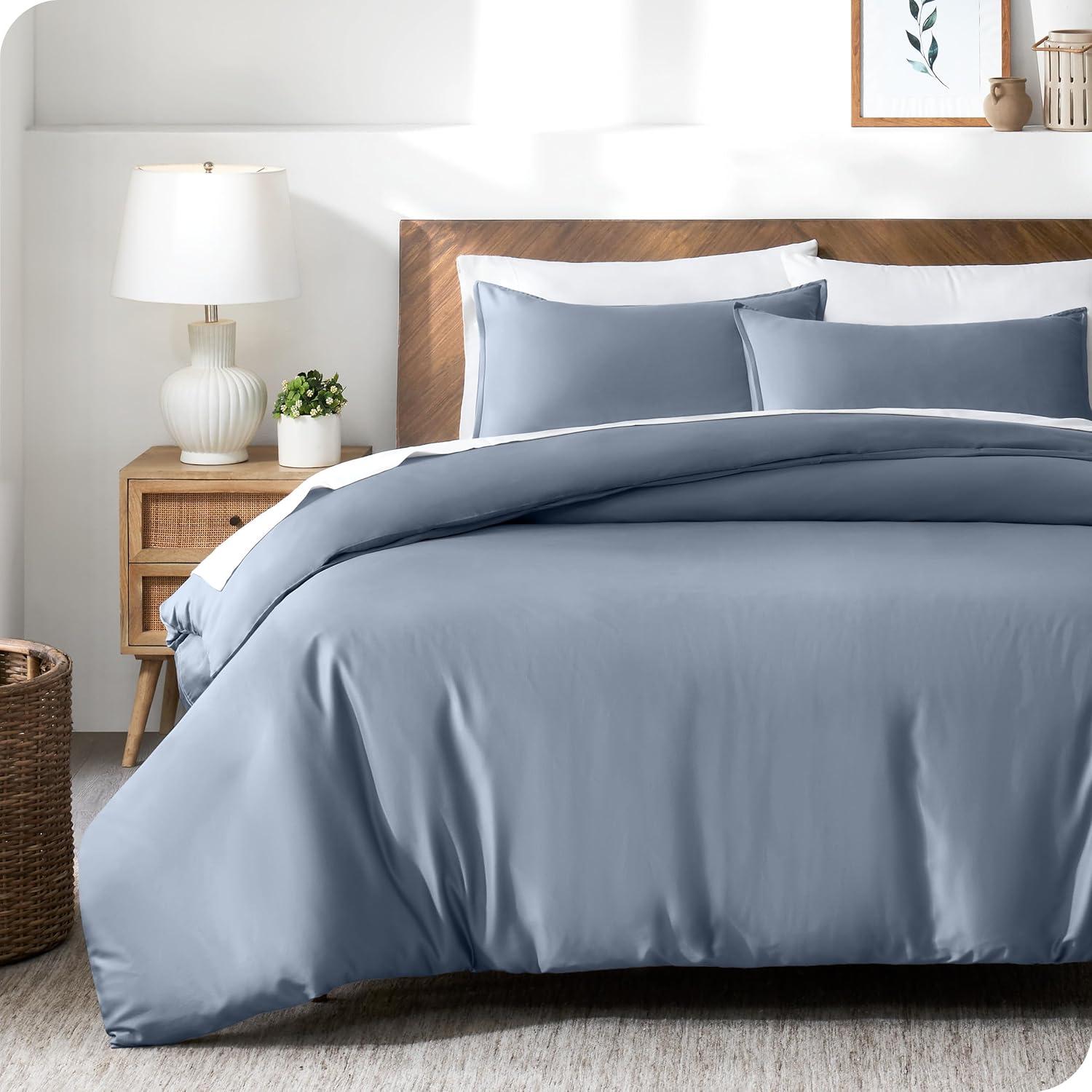 Full/Queen Indigo TENCEL™ Lyocell Duvet Cover Set by Bare Home
