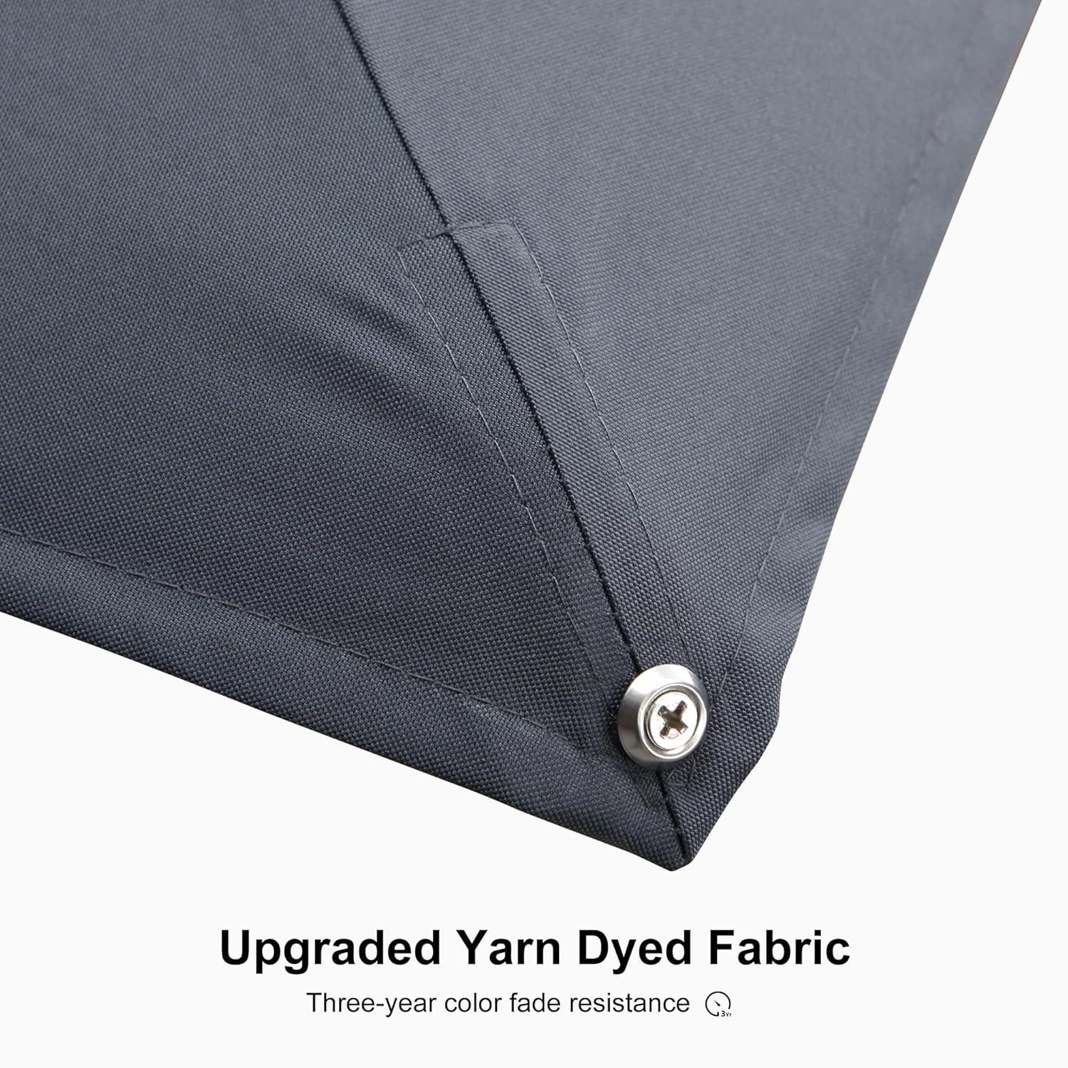 PURPLE LEAF 9' X 12' Rectangle Patio Umbrella Large Cantilever Outdoor Aluminum Offset Umbrella with 360-degree Rotation for Garden Deck Backyard Pool, Grey