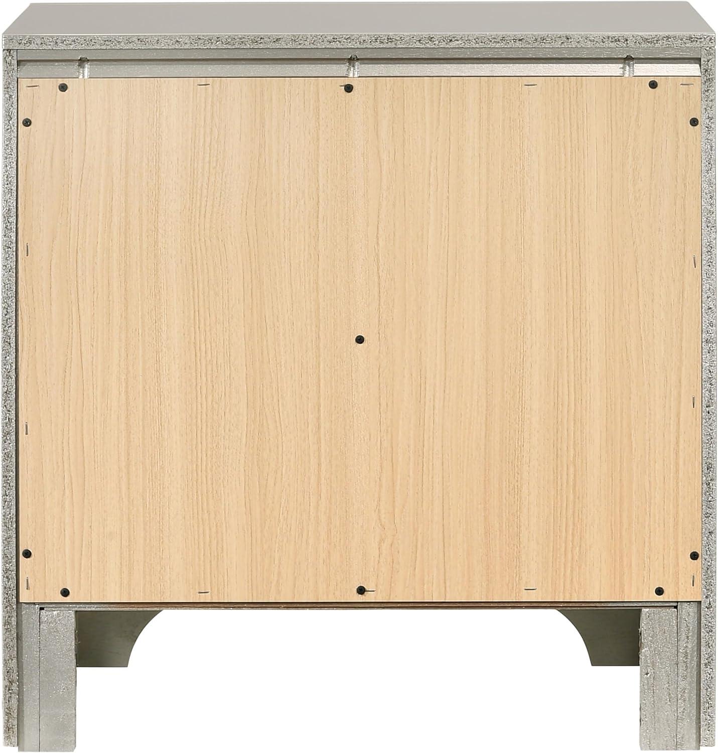 Salford 2-drawer Nightstand Metallic Sterling