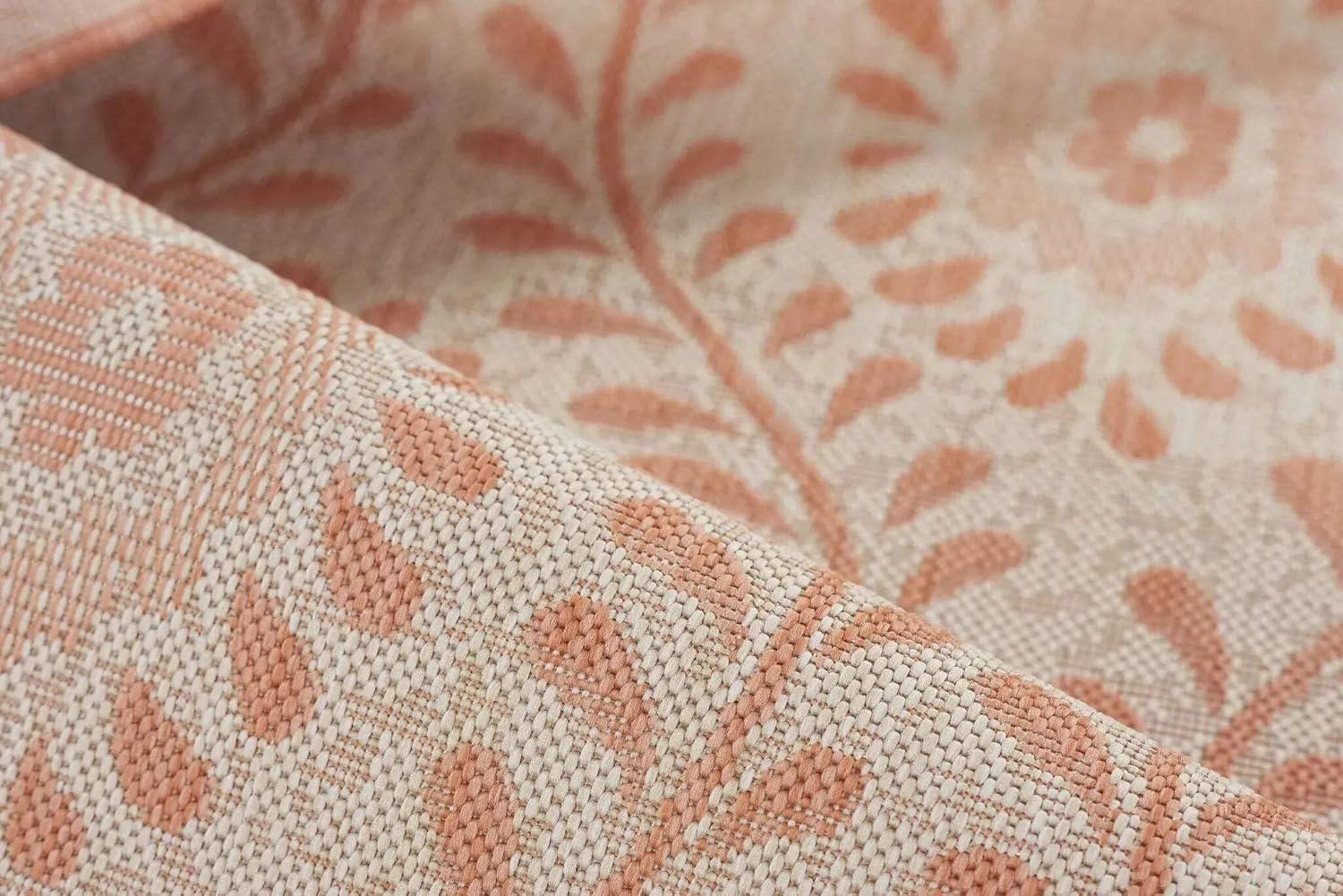 Momeni 9'x12' Riviera Adrian Area Rug Coral: Geometric Pattern, Indoor/Outdoor, Low Pile, Polypropylene, Machine Made