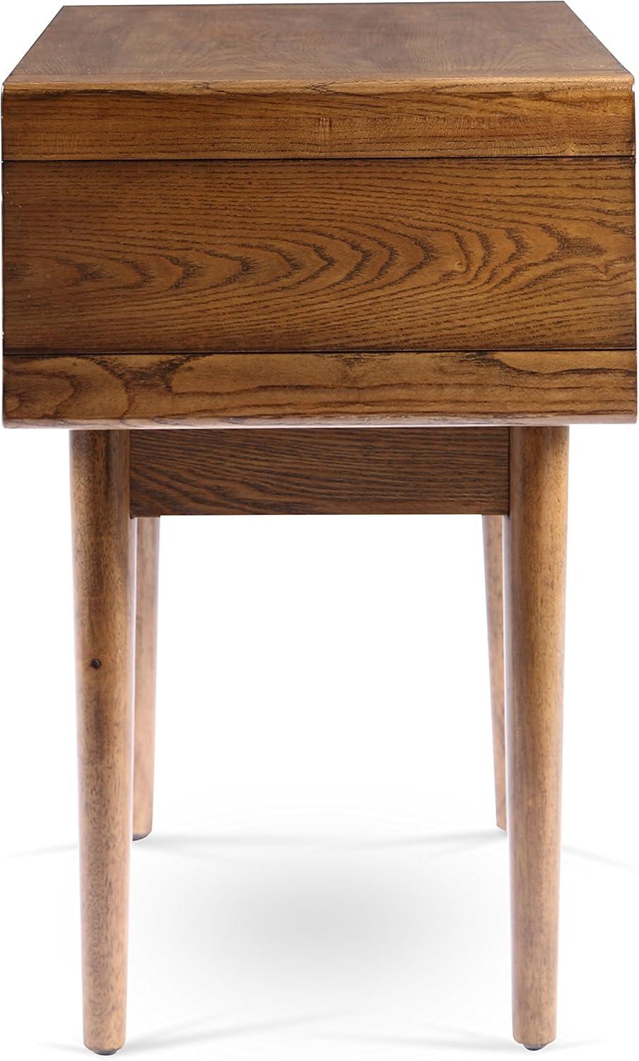 Posh Pollen Darden Rectangle Brown Wood End Table - Deco Walnut