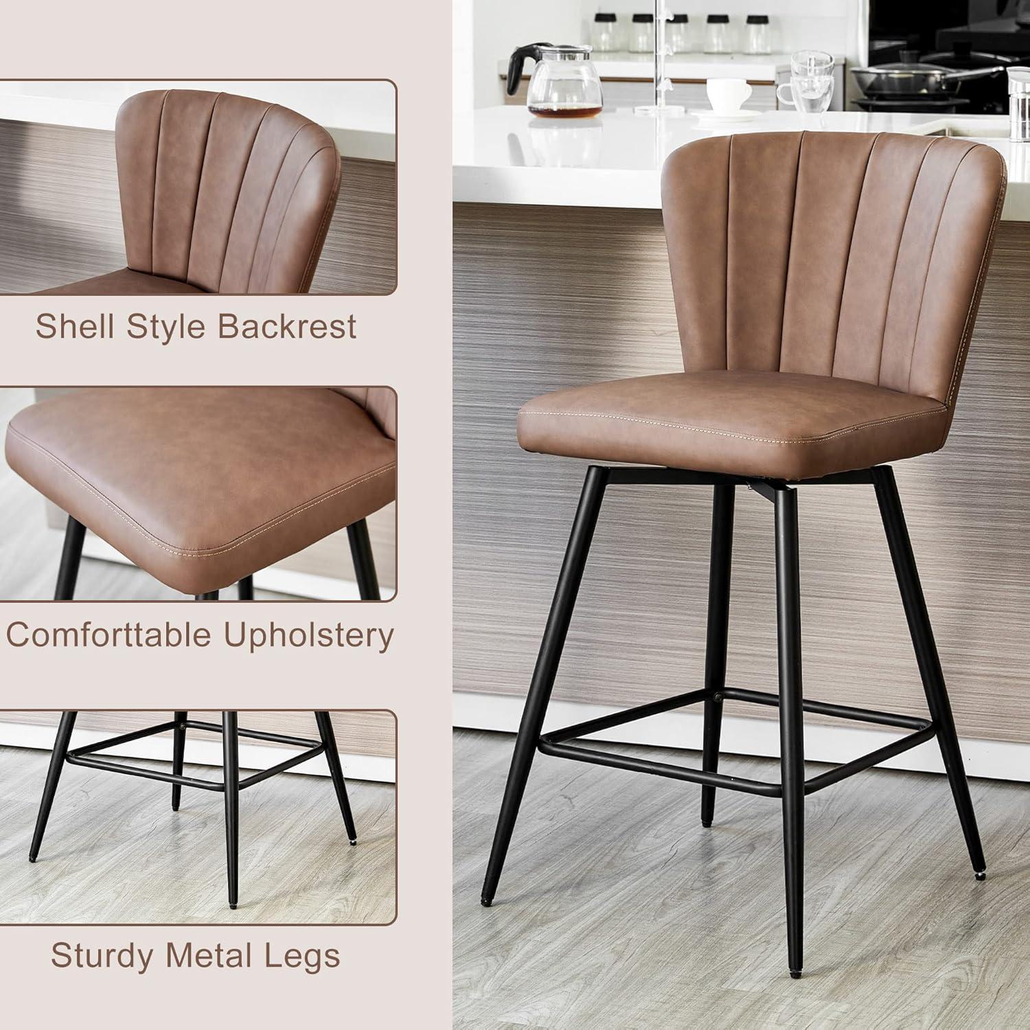 24.8" Leather Bar Stool