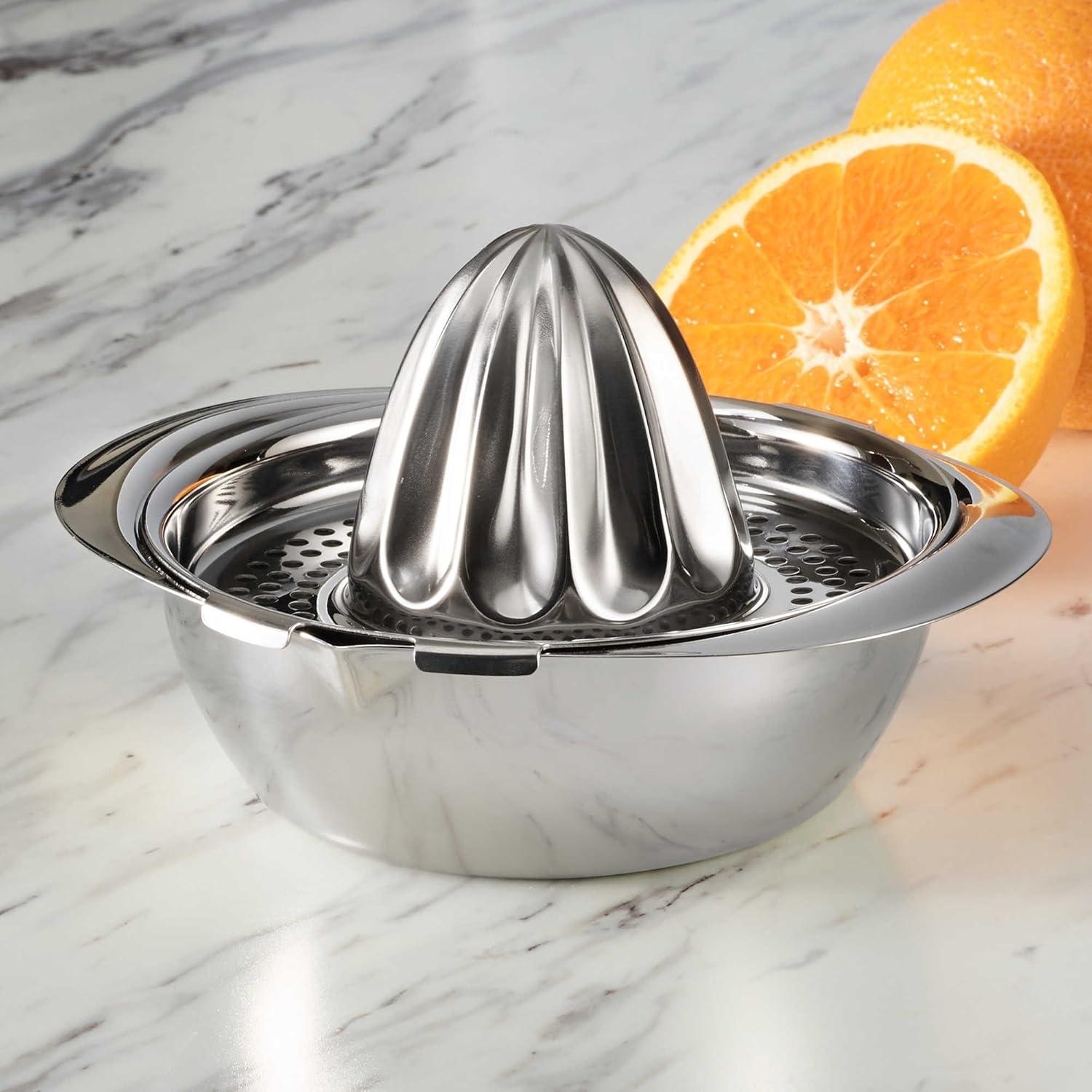 Stainless Steel Manual Citrus Juicer with Pouring Lip