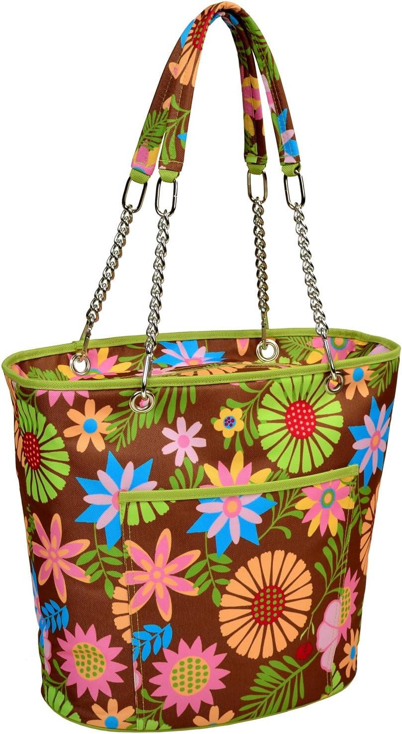 Floral Insulated Cooler Tote with Chain Handles