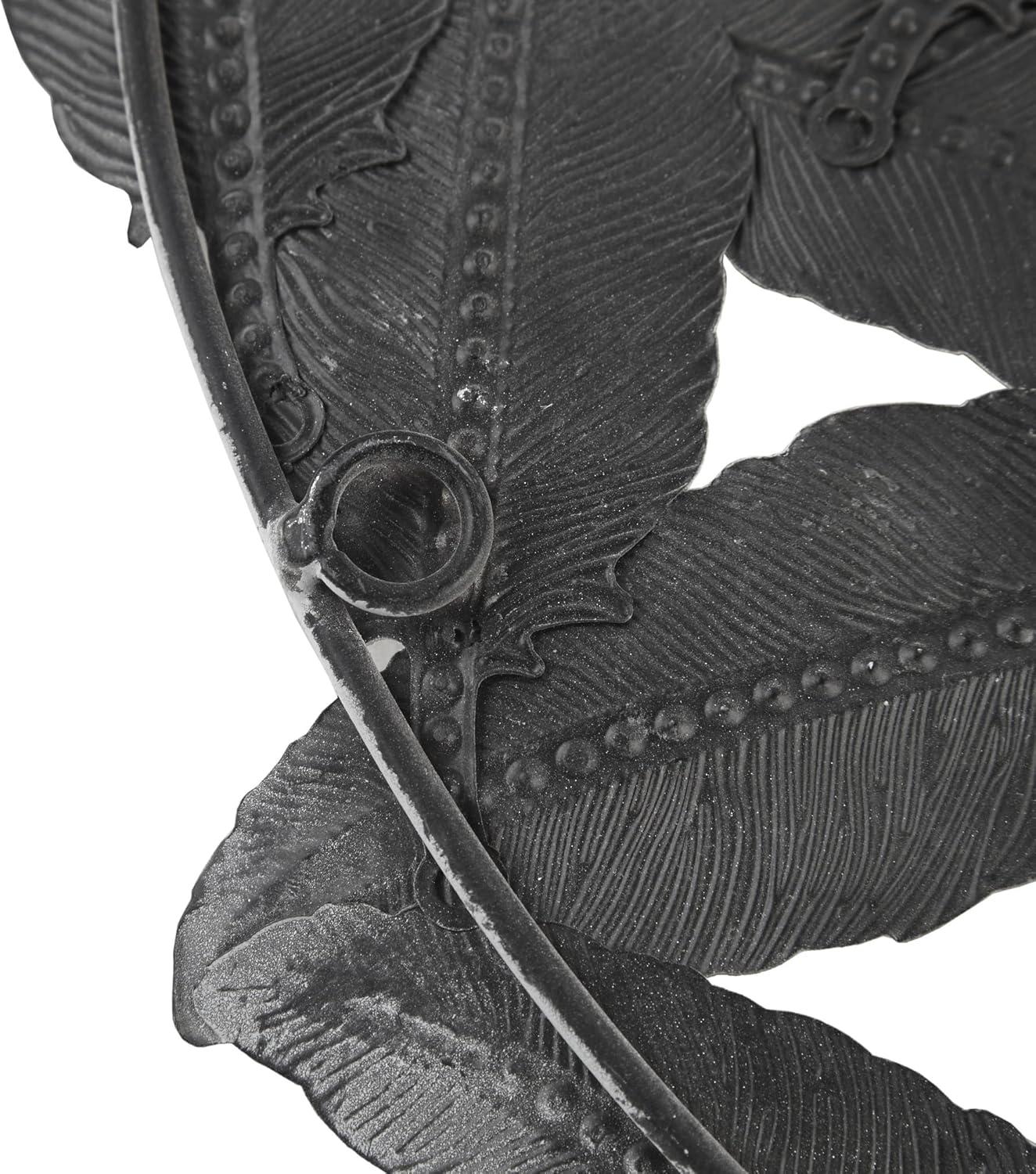 Dakota Fields Textured Feather 3-Piece Metal Disc Wall Decor Set