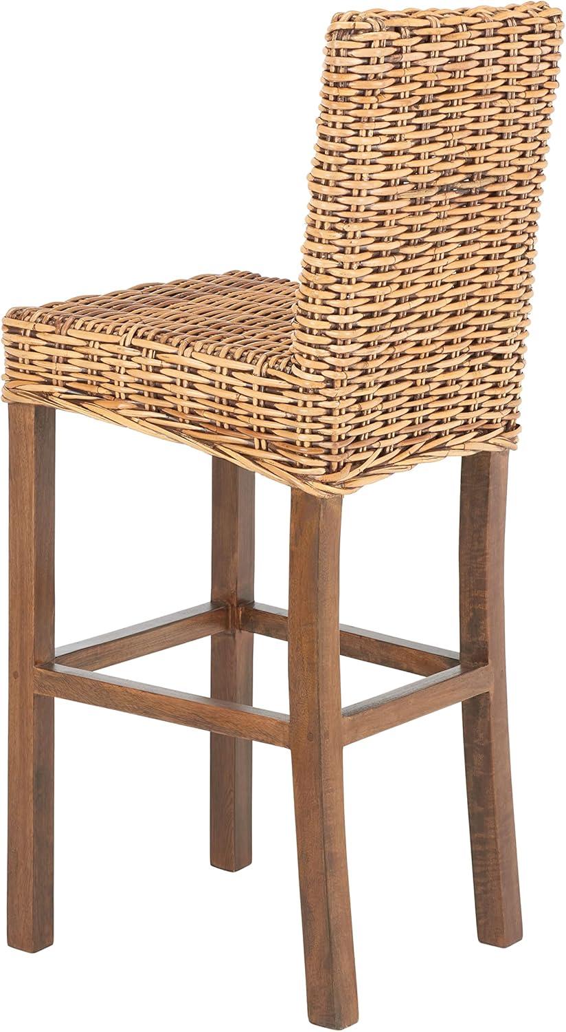 Tobie Rattan Bar Stool - BST6500 - Honey Brown Wash/Antique Brow - Safavieh