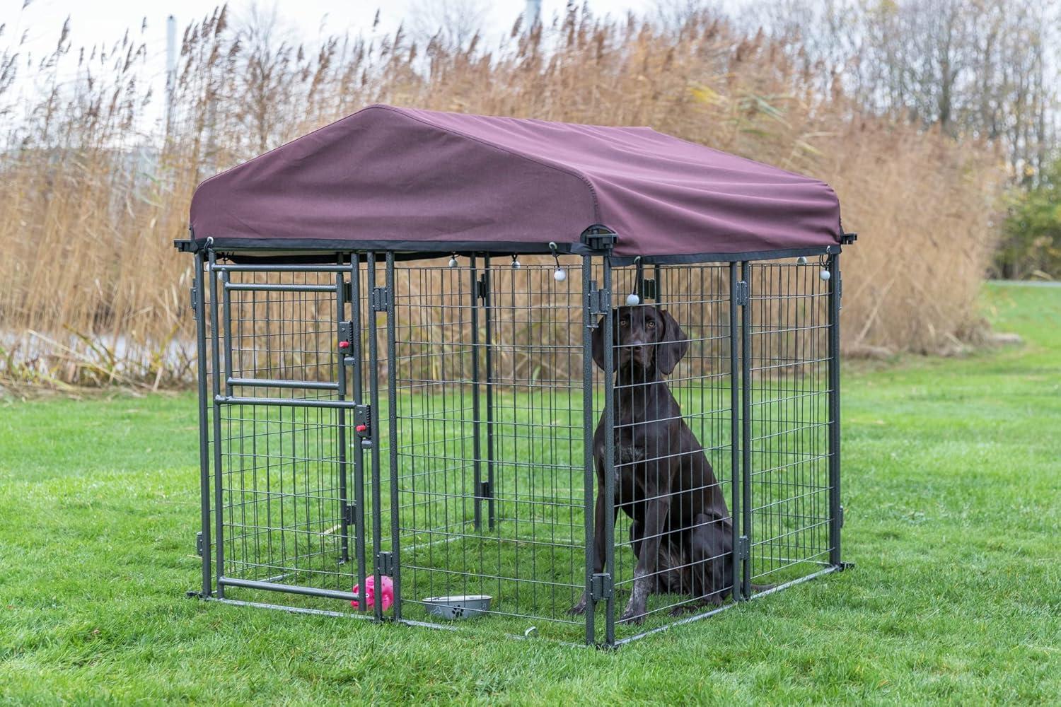 Medium Outdoor Metal Dog Kennel with Cover