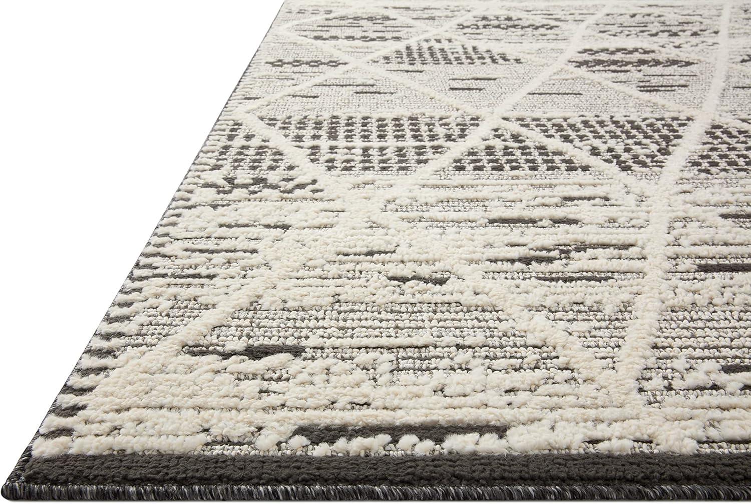 Loloi II Fabian Charcoal / Ivory 5'-3" x 7'-6" Area Rug