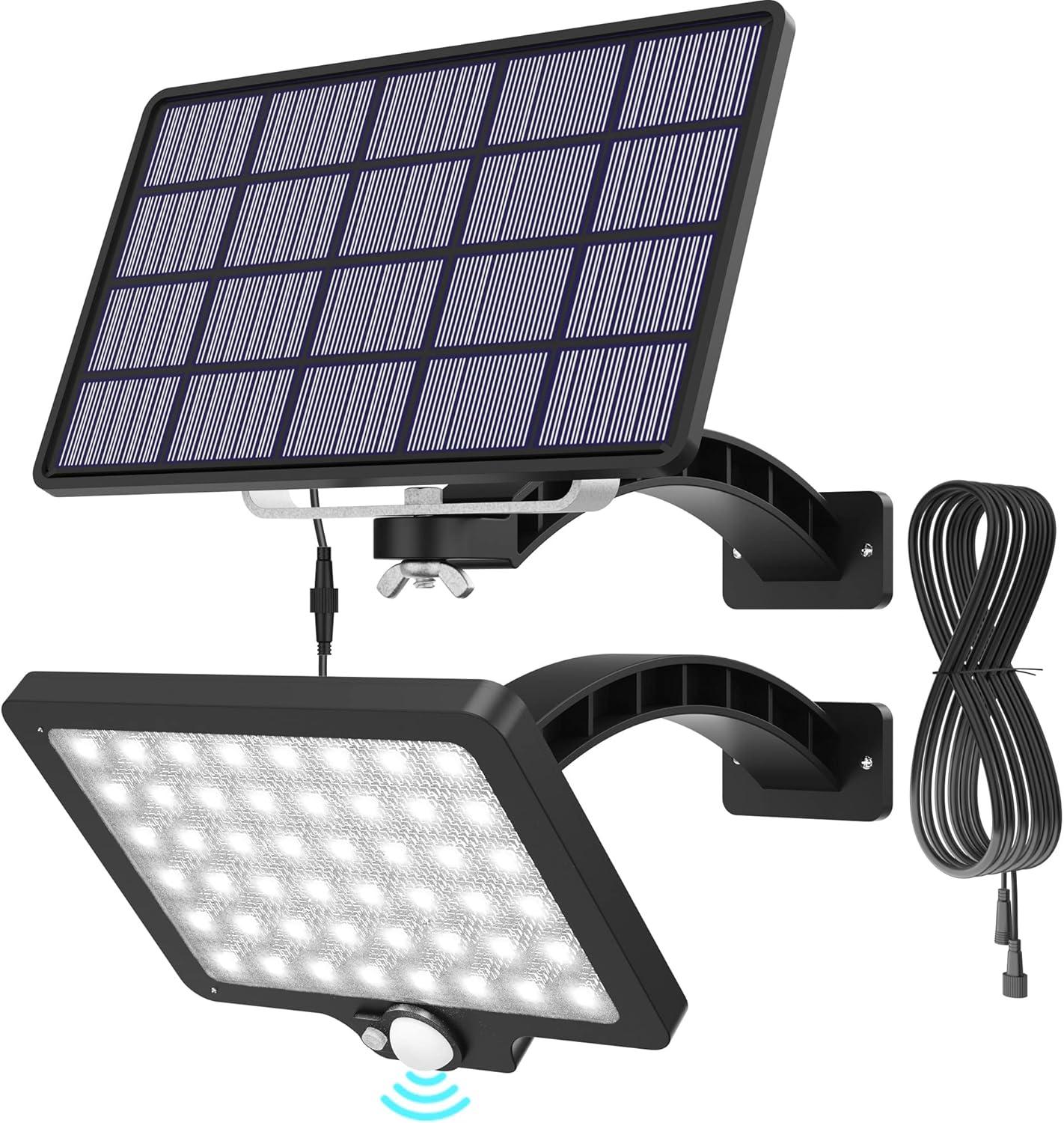 Black Solar LED Wall Light with Motion Sensor