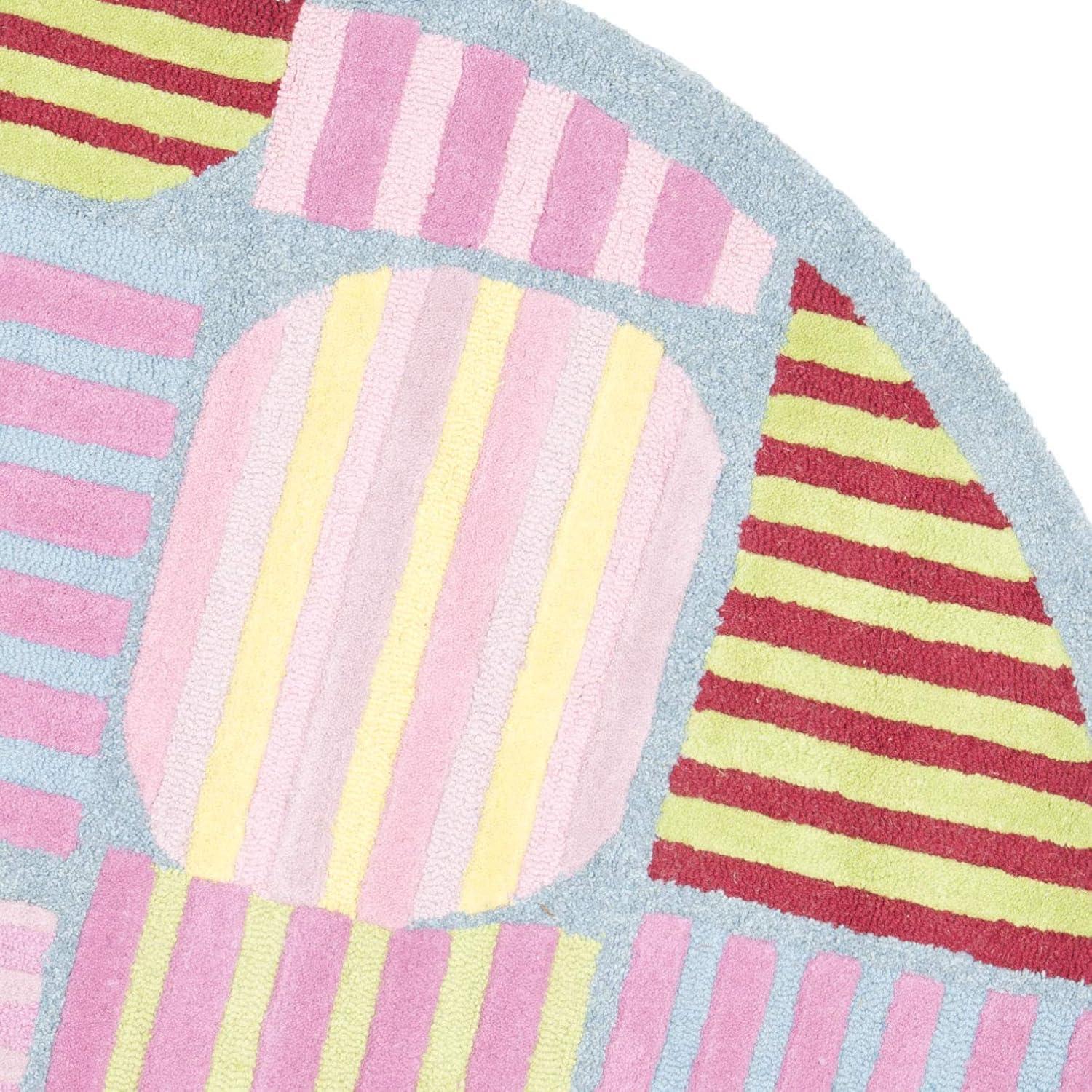 SAFAVIEH Kids Melany Geometric Striped Area Rug, Blue/Multi, 4' x 6'