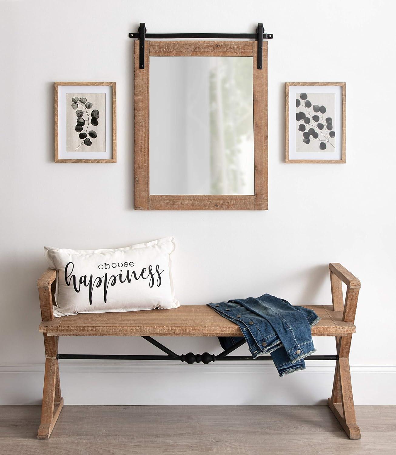 22" x 30" Cates Rectangle Wall Mirror Rustic Brown - Kate & Laurel All Things Decor