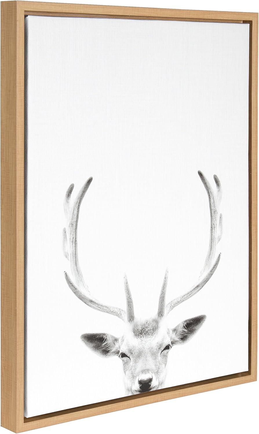 Kate & Laurel All Things Decor Sylvie Deer Framed Canvas Wall Art by Simon Te of Tai Prints