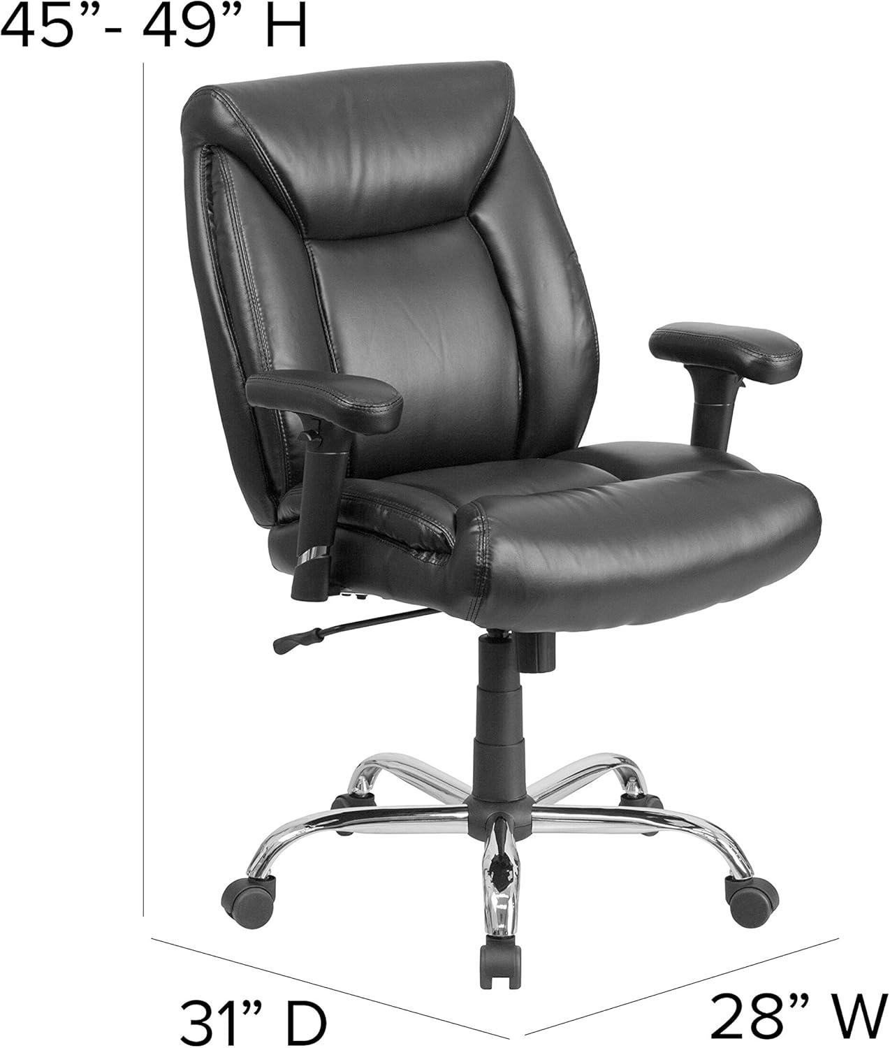 Belladonna Big & Tall LeatherSoft Ergonomic Office Chair with Headrest and Loop Arms by Flash Furniture