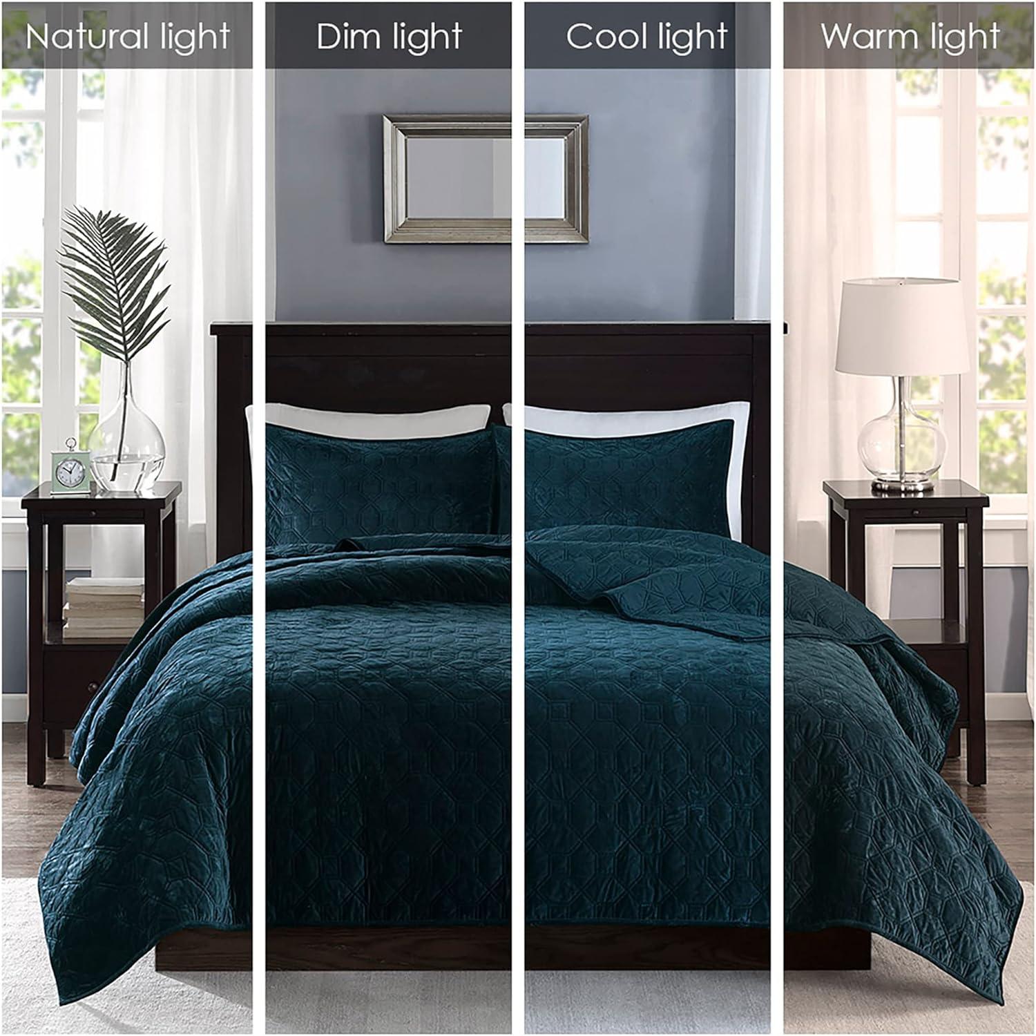 Harper 3 Piece Velvet Quilt Set