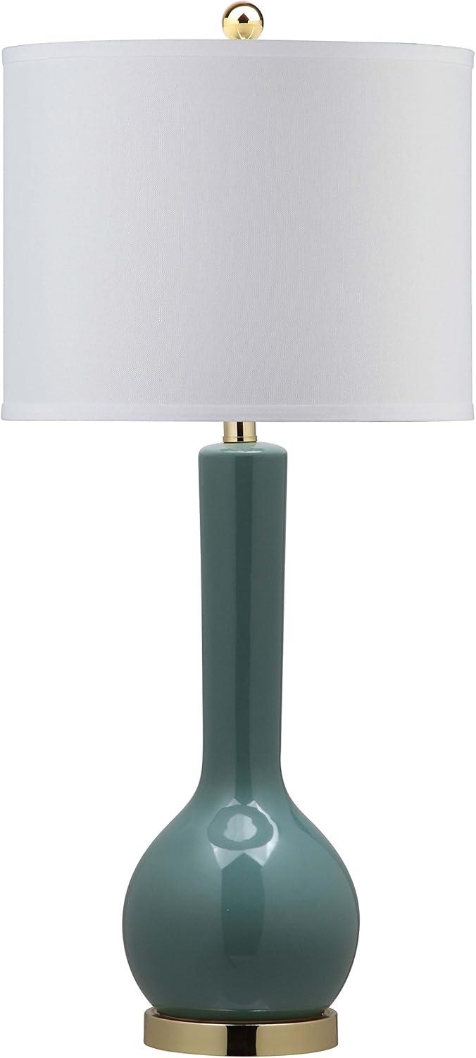 Marine Blue and Gold Traditional Ceramic Table Lamp, 30.5"